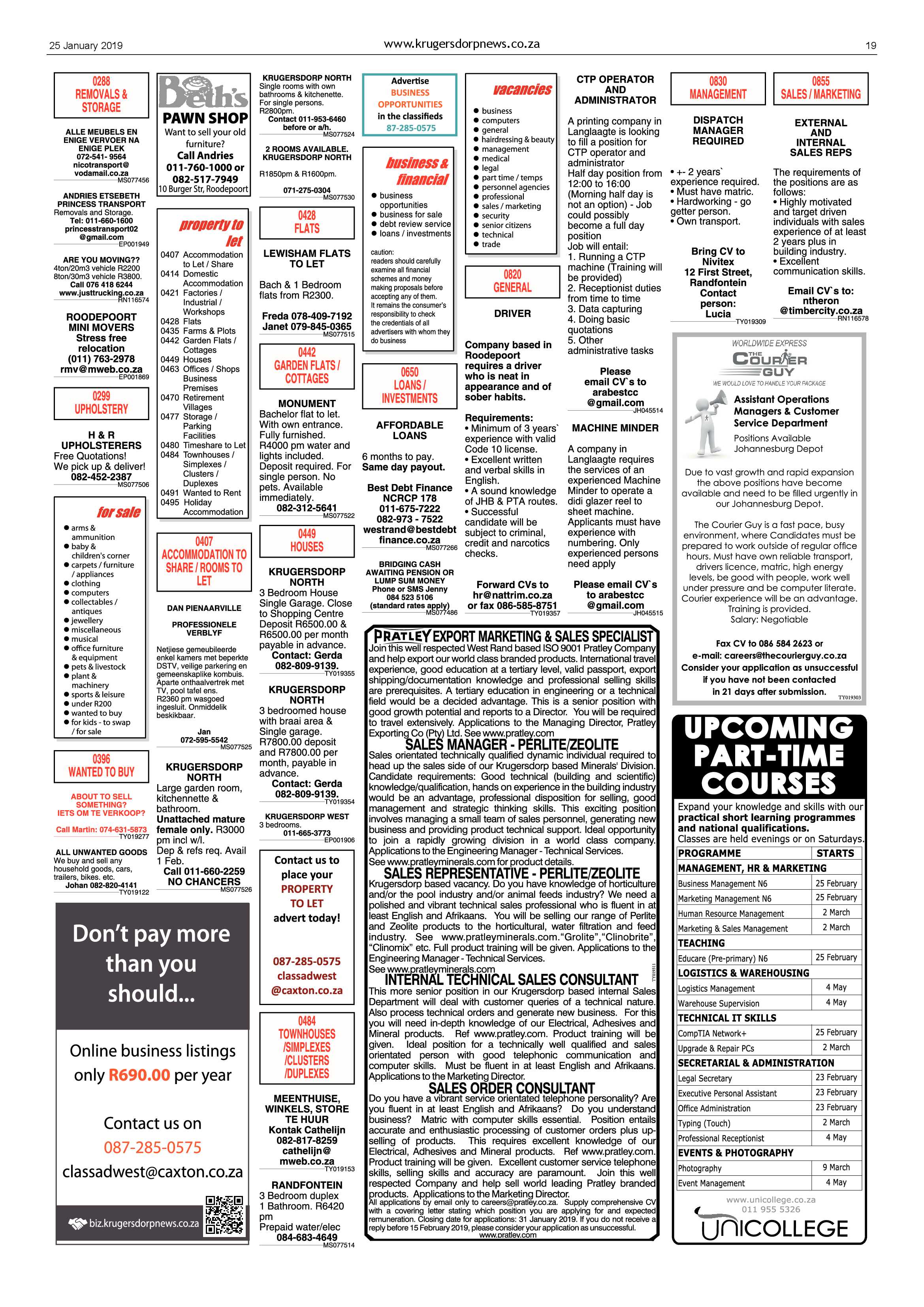 Krugersdorp News 25 January 2019 page 19
