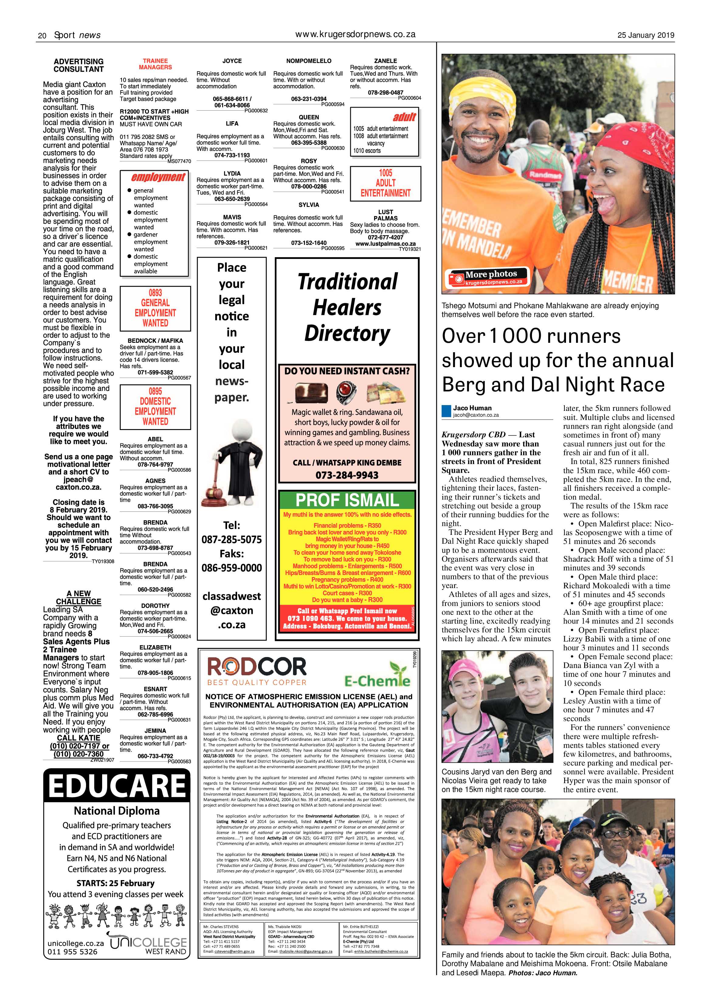 Krugersdorp News 25 January 2019 page 20