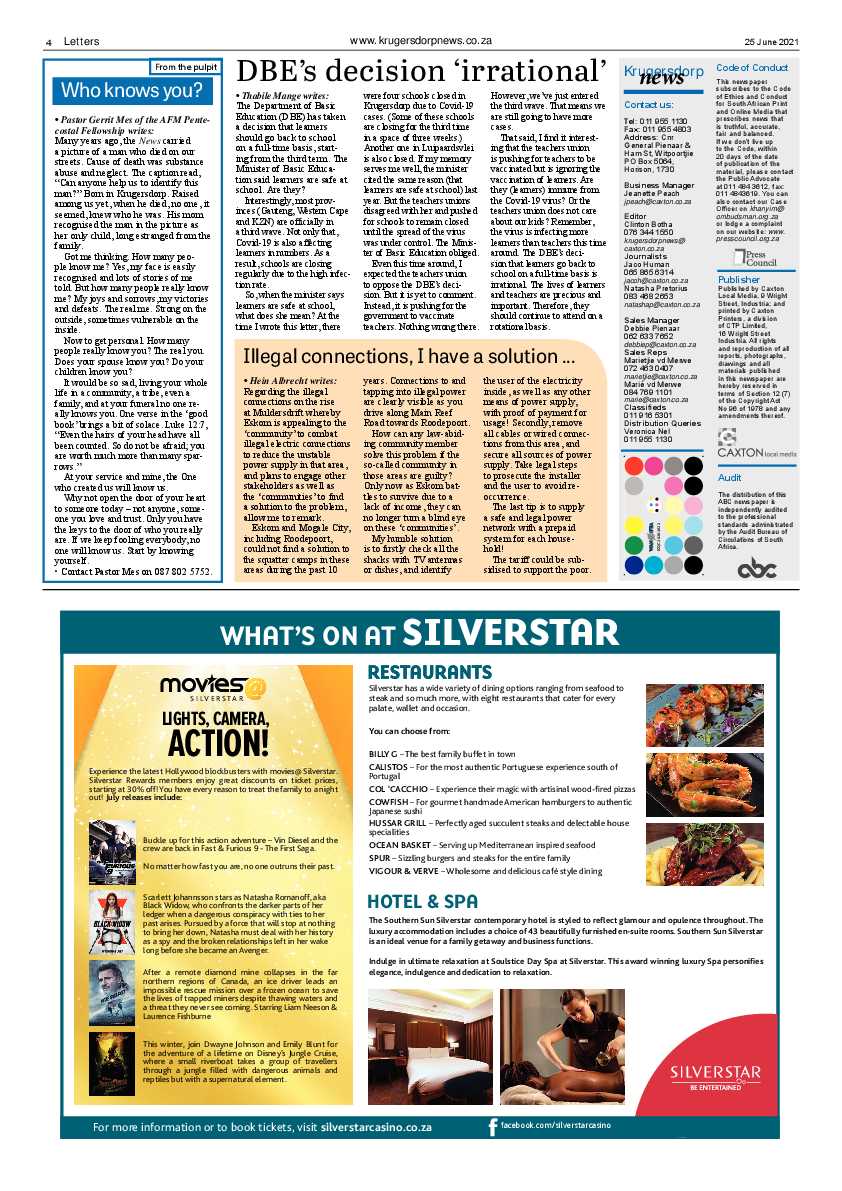 Krugersdorp News 25 June 2021 page 4