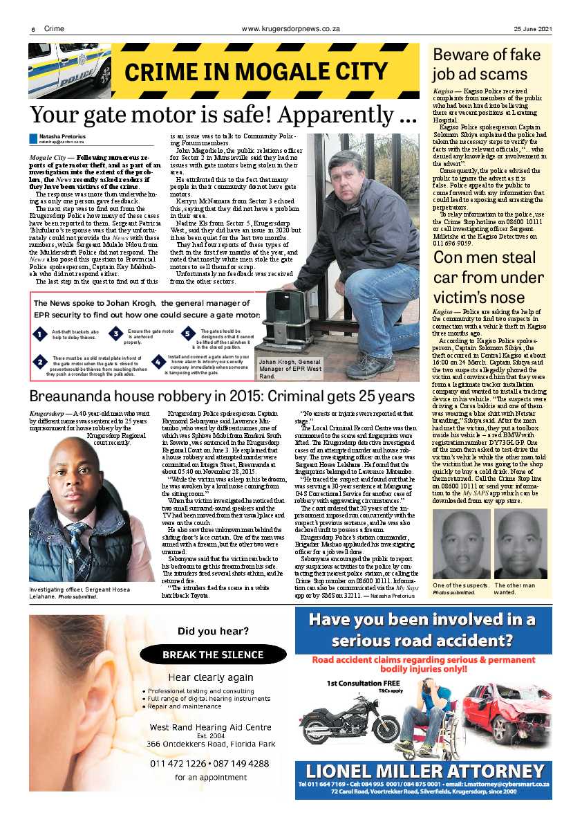 Krugersdorp News 25 June 2021 page 6