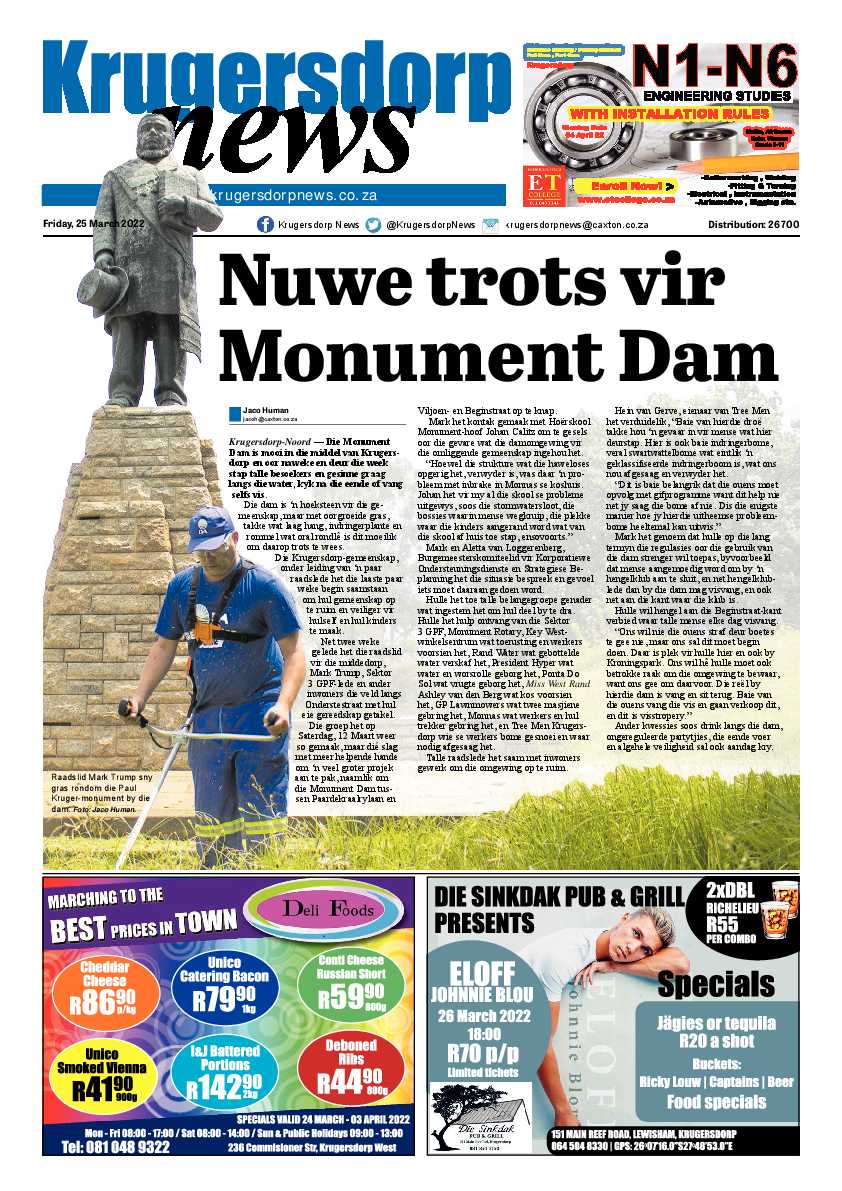 Krugersdorp News 25 March 2022 page 1