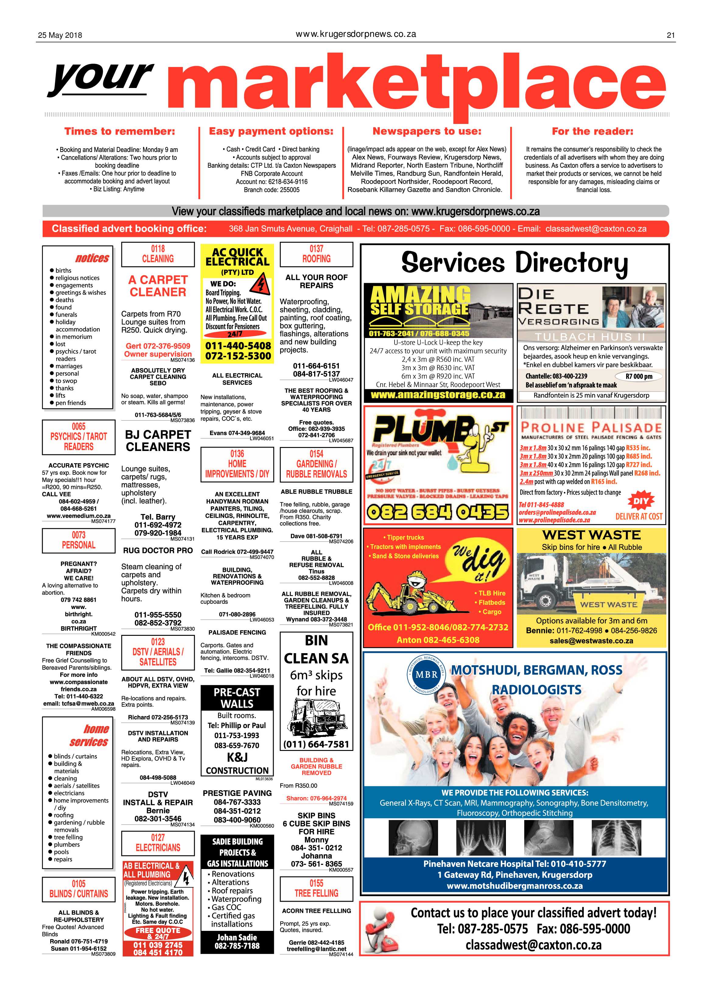 Krugersdorp News 25 May 2018 page 21
