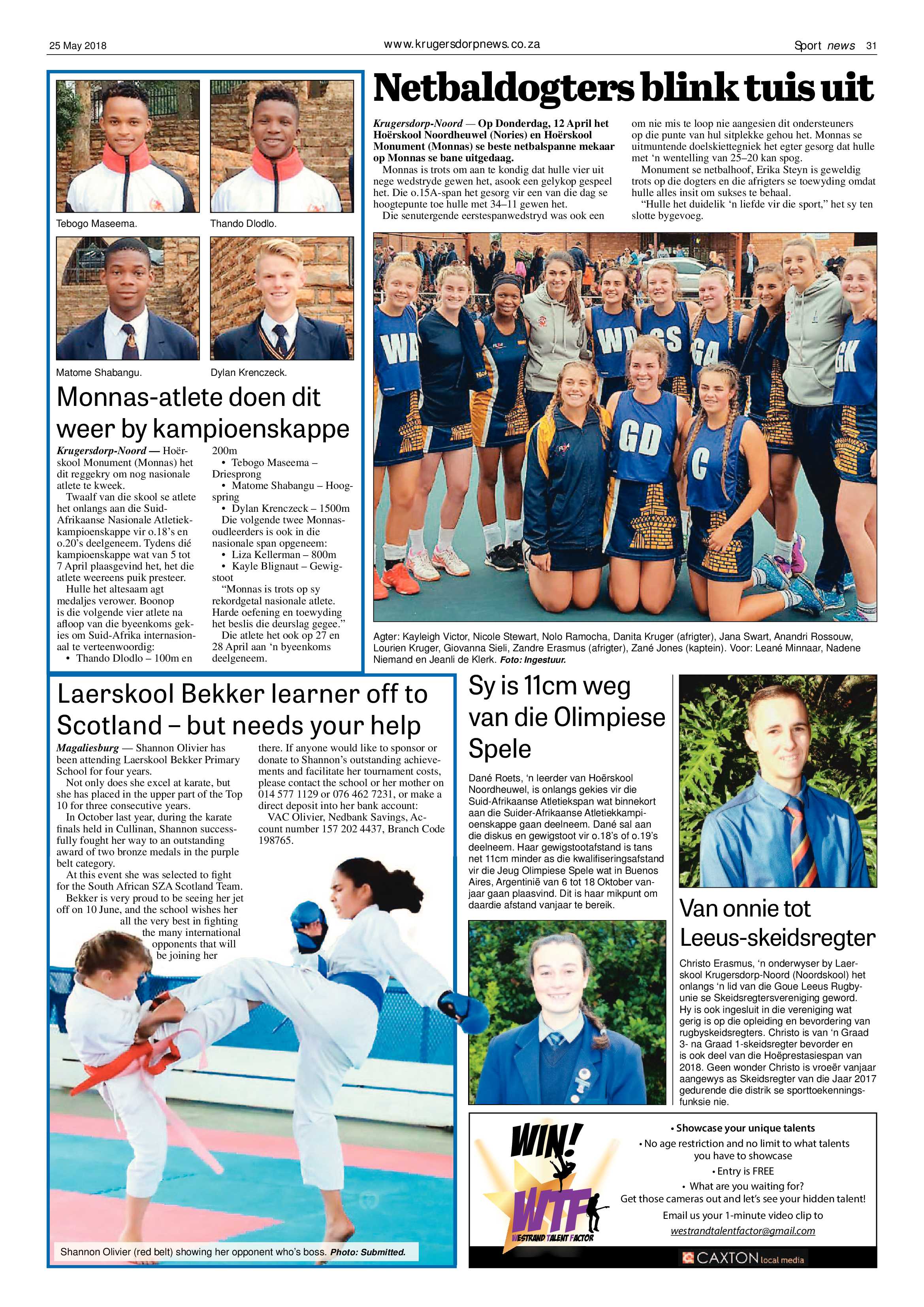 Krugersdorp News 25 May 2018 page 31