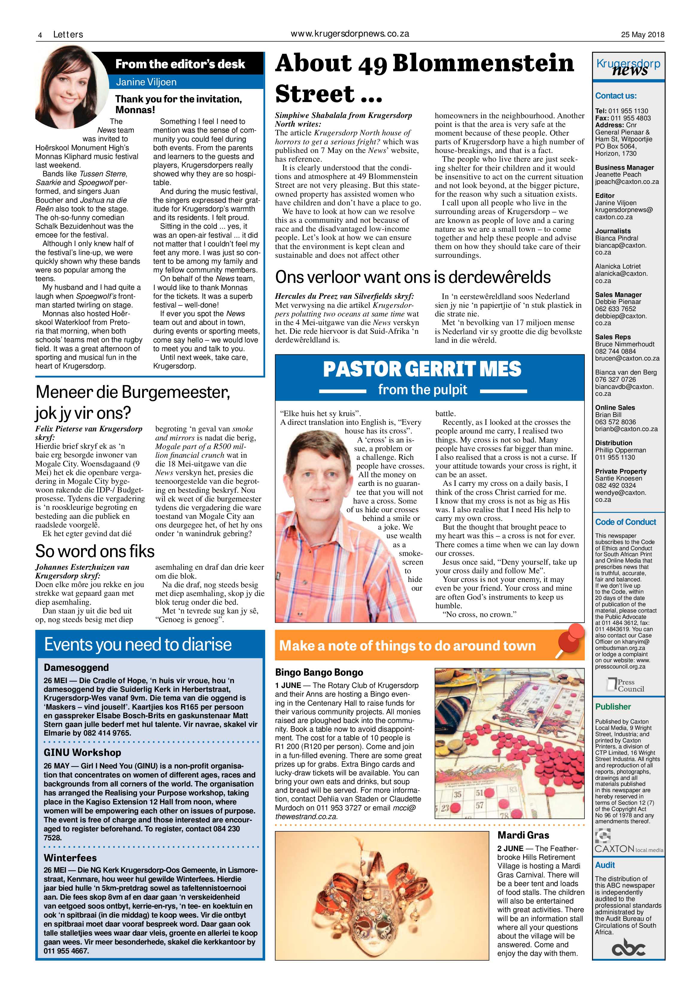 Krugersdorp News 25 May 2018 page 4