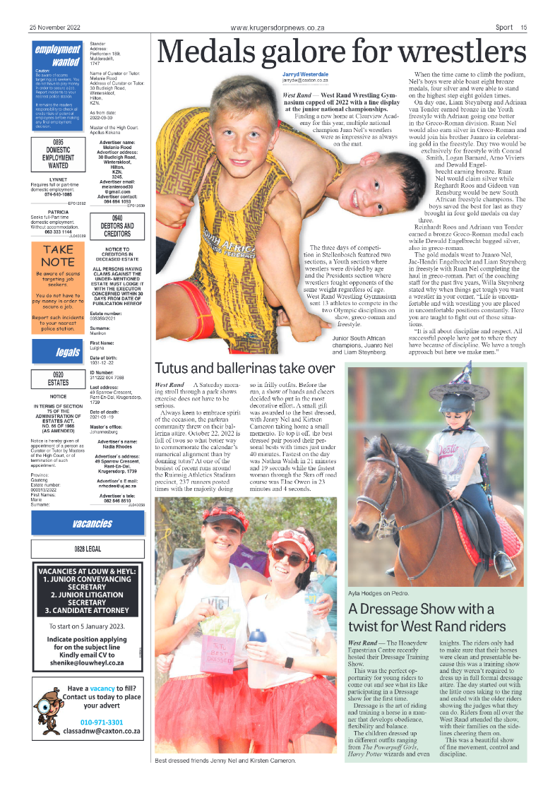 Krugersdorp News 25 November 2022 page 15
