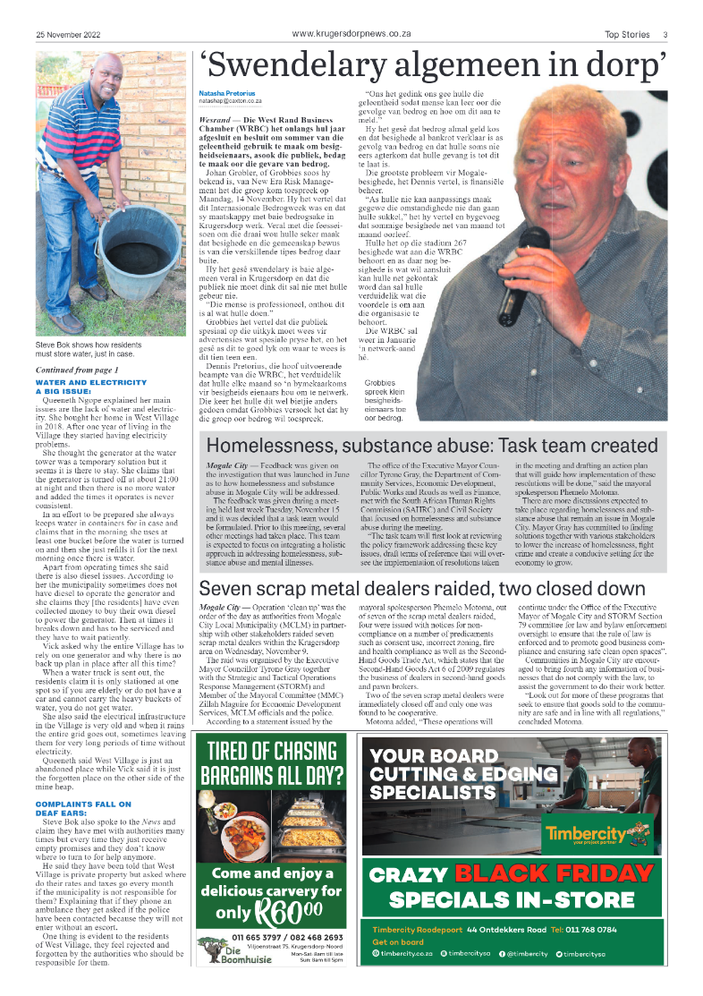 Krugersdorp News 25 November 2022 page 3