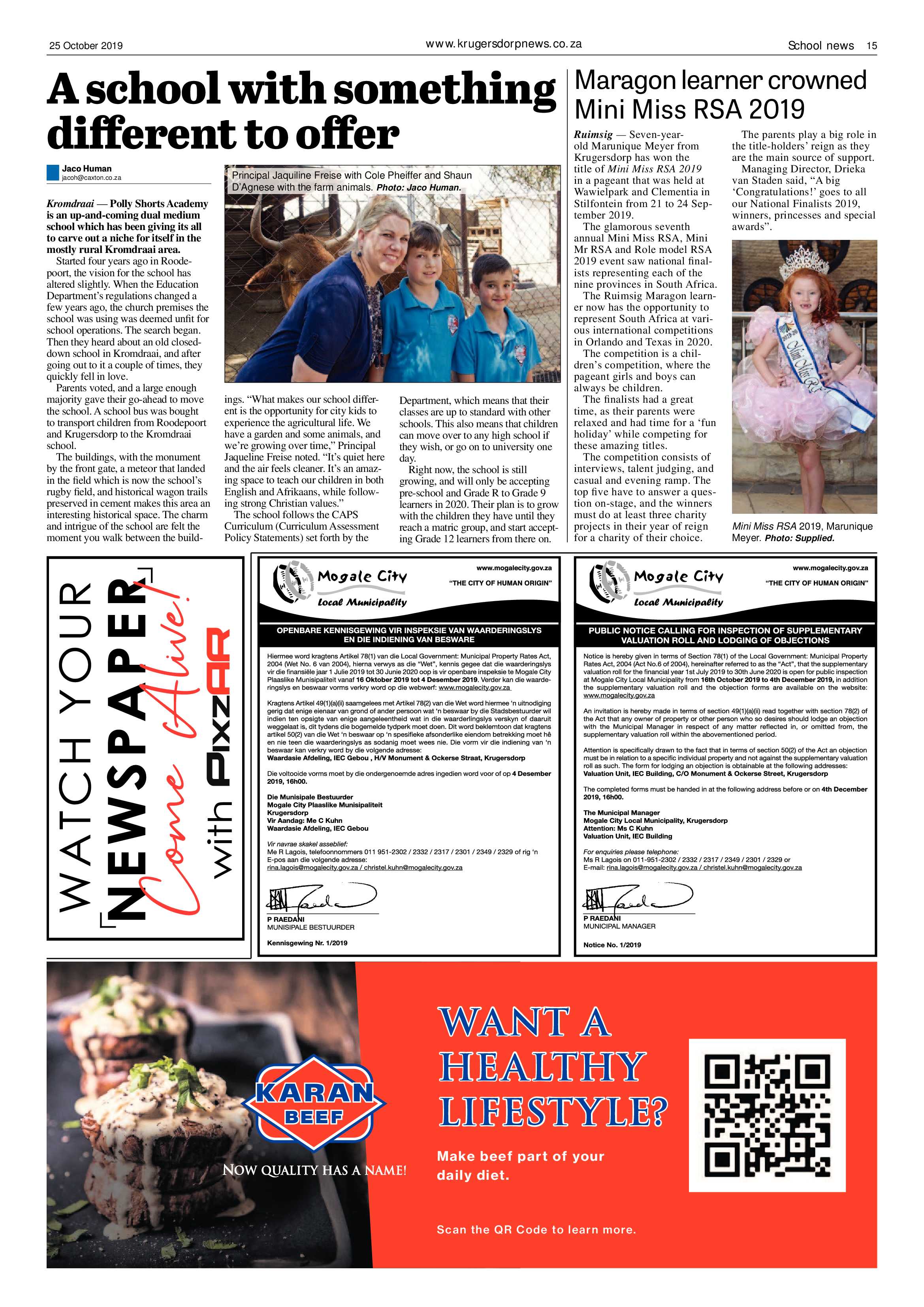 Krugersdorp News 25 October 2019 page 15