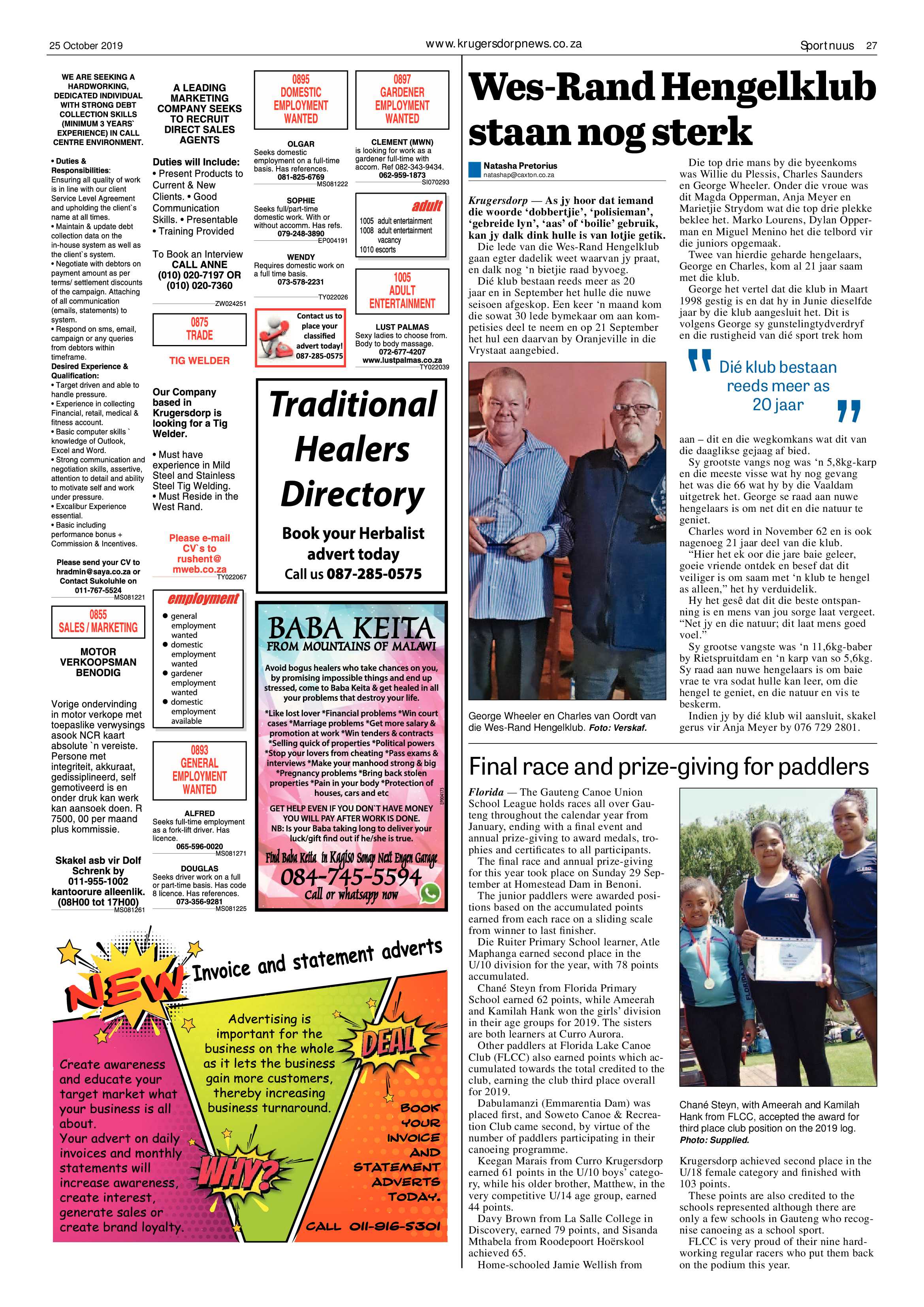 Krugersdorp News 25 October 2019 page 27