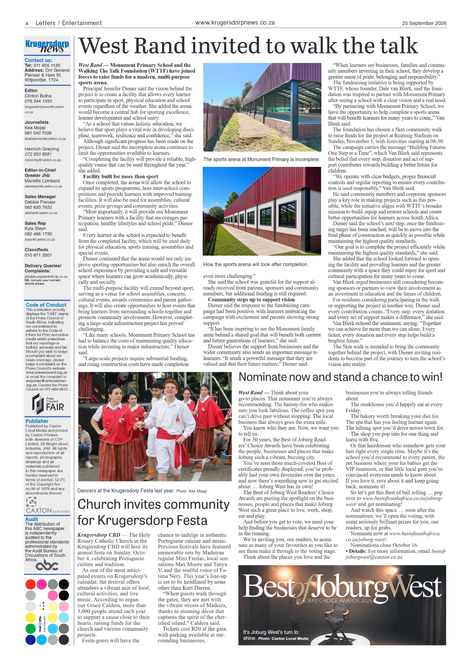 Krugersdorp News 26 September 2026 page 4