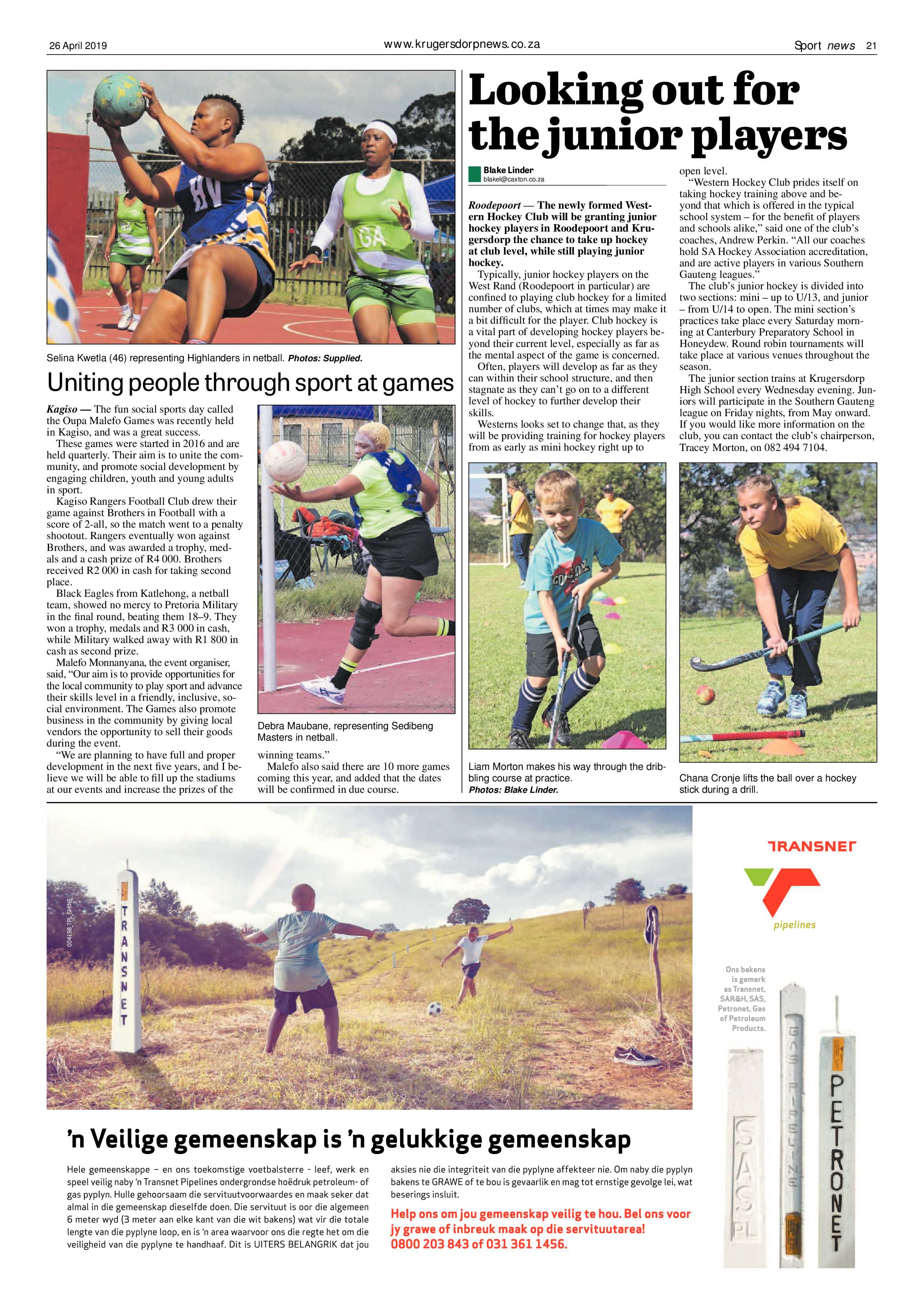 Krugersdorp News 26 April 2019 page 21