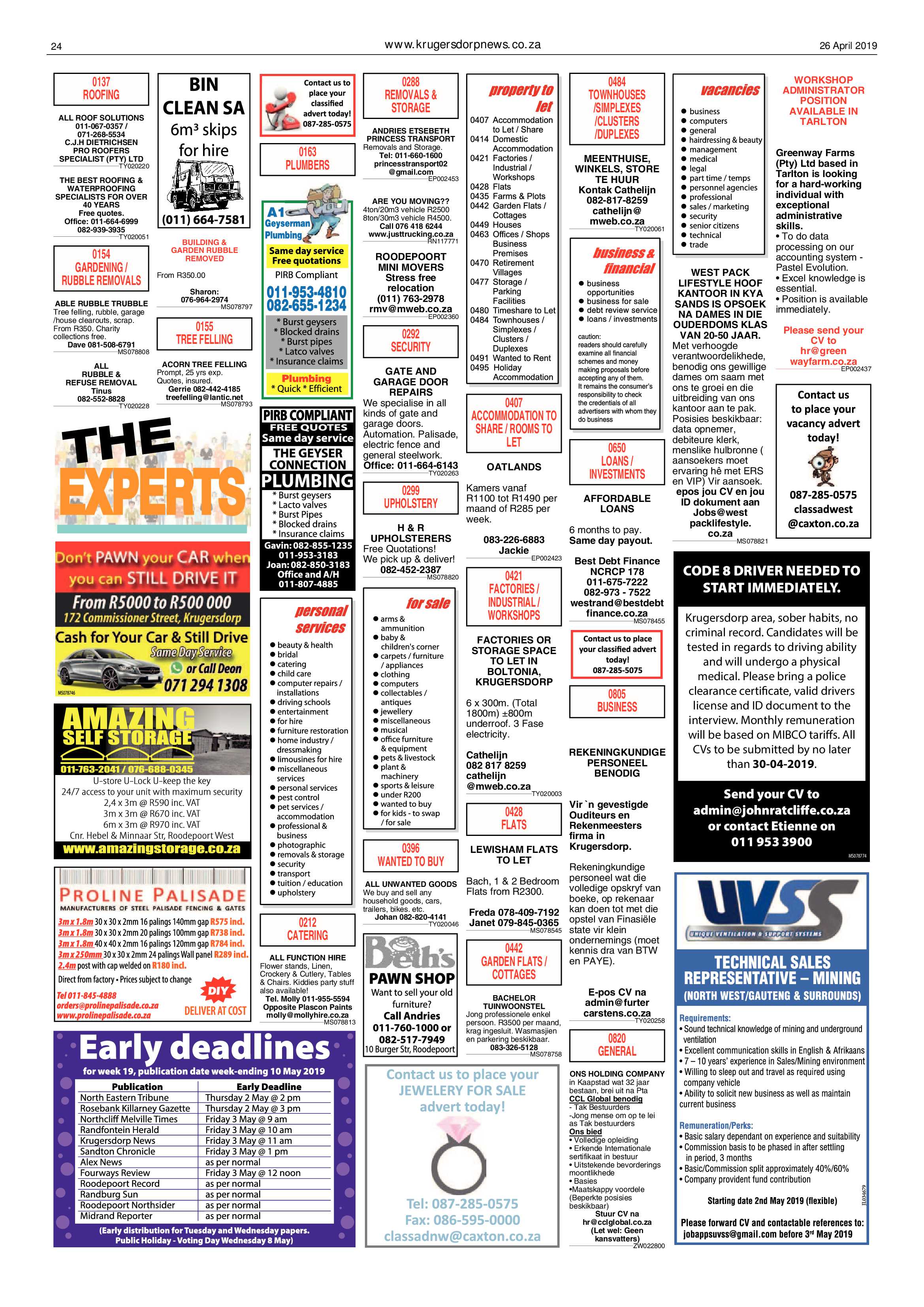 Krugersdorp News 26 April 2019 page 24
