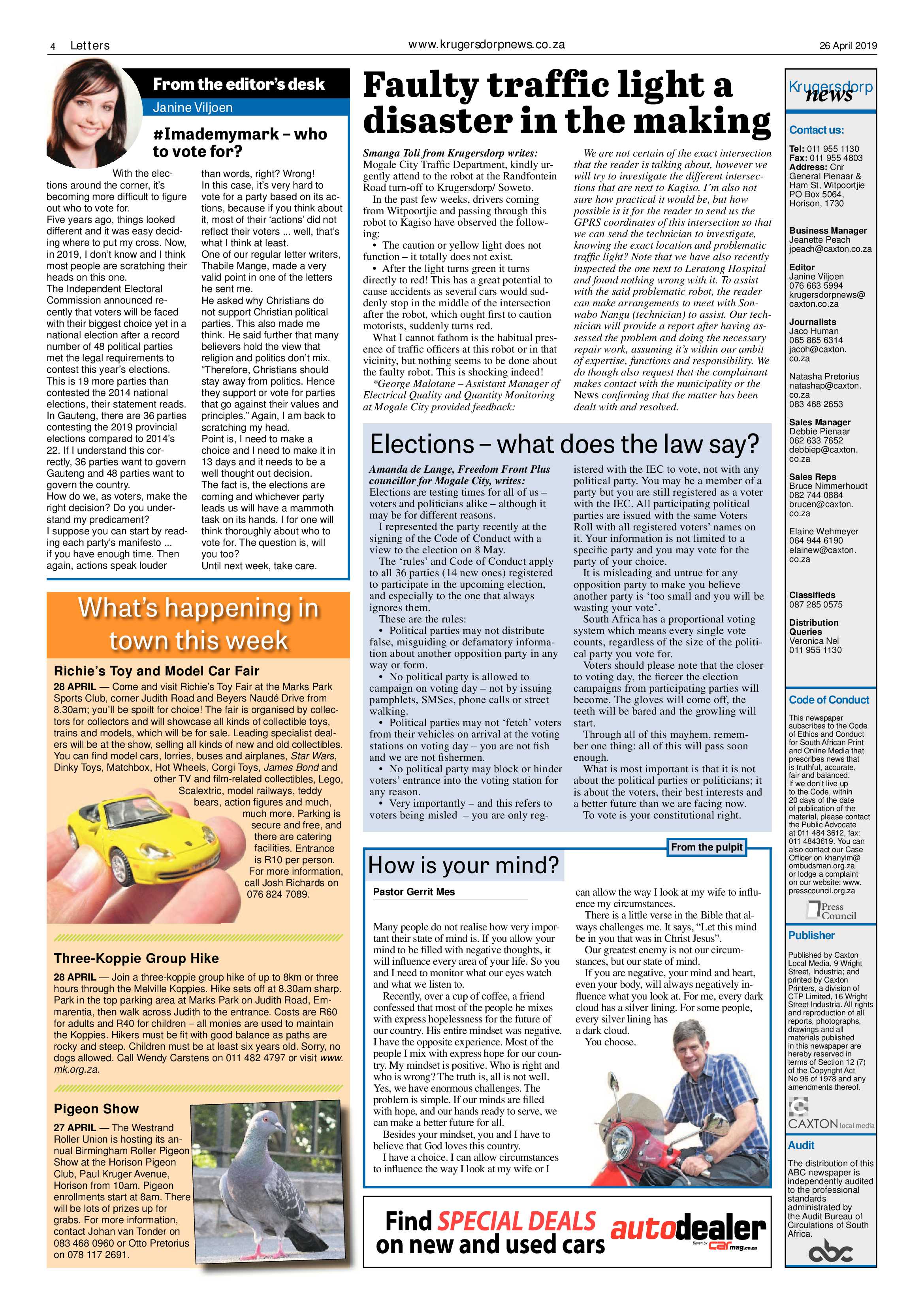 Krugersdorp News 26 April 2019 page 4