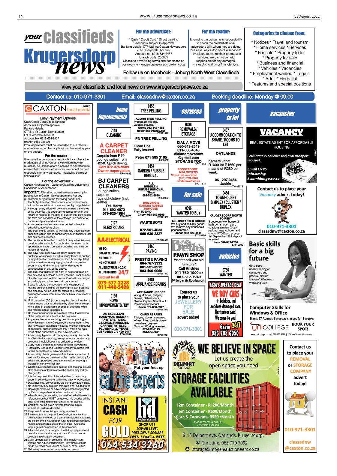 Krugersdorp News 26 August 2022 page 10