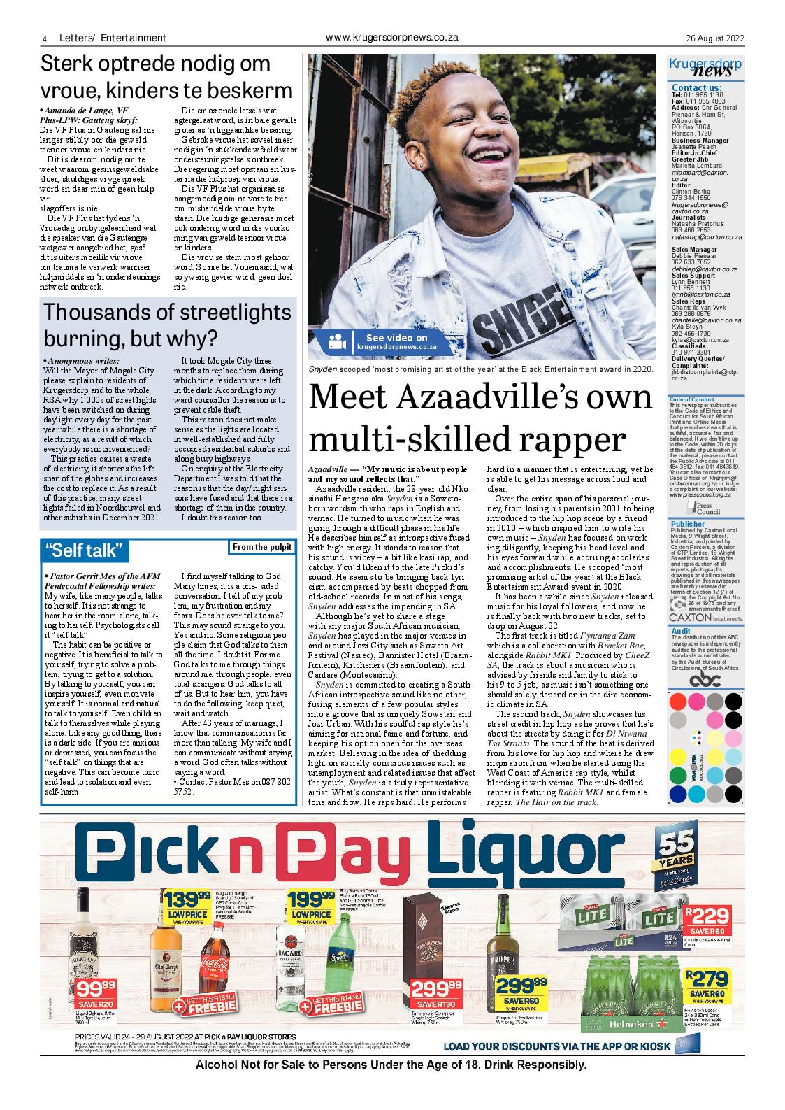Krugersdorp News 26 August 2022 page 4