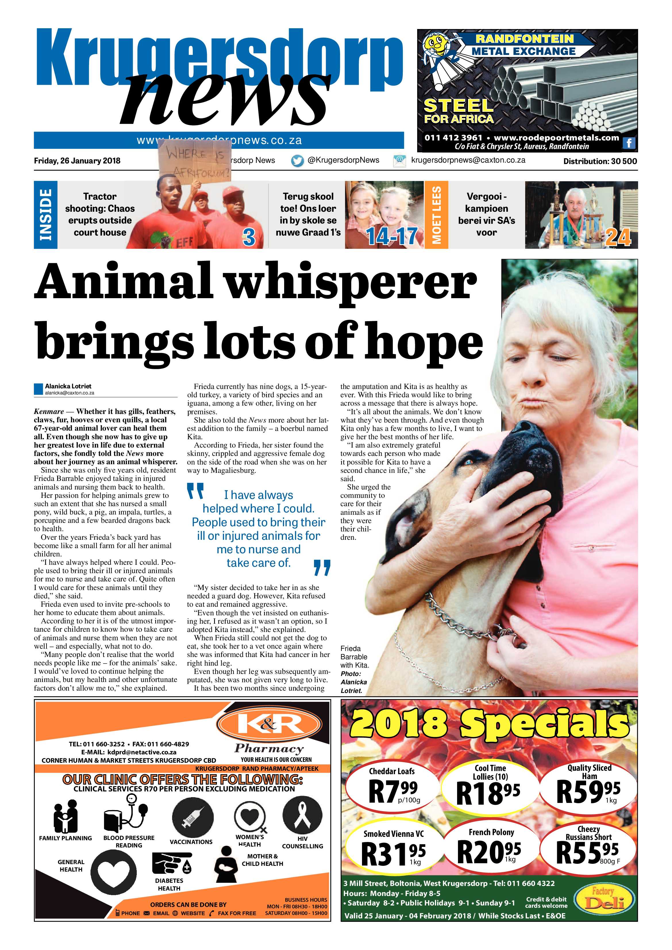 Krugersdorp News 26 January 2018 page 1