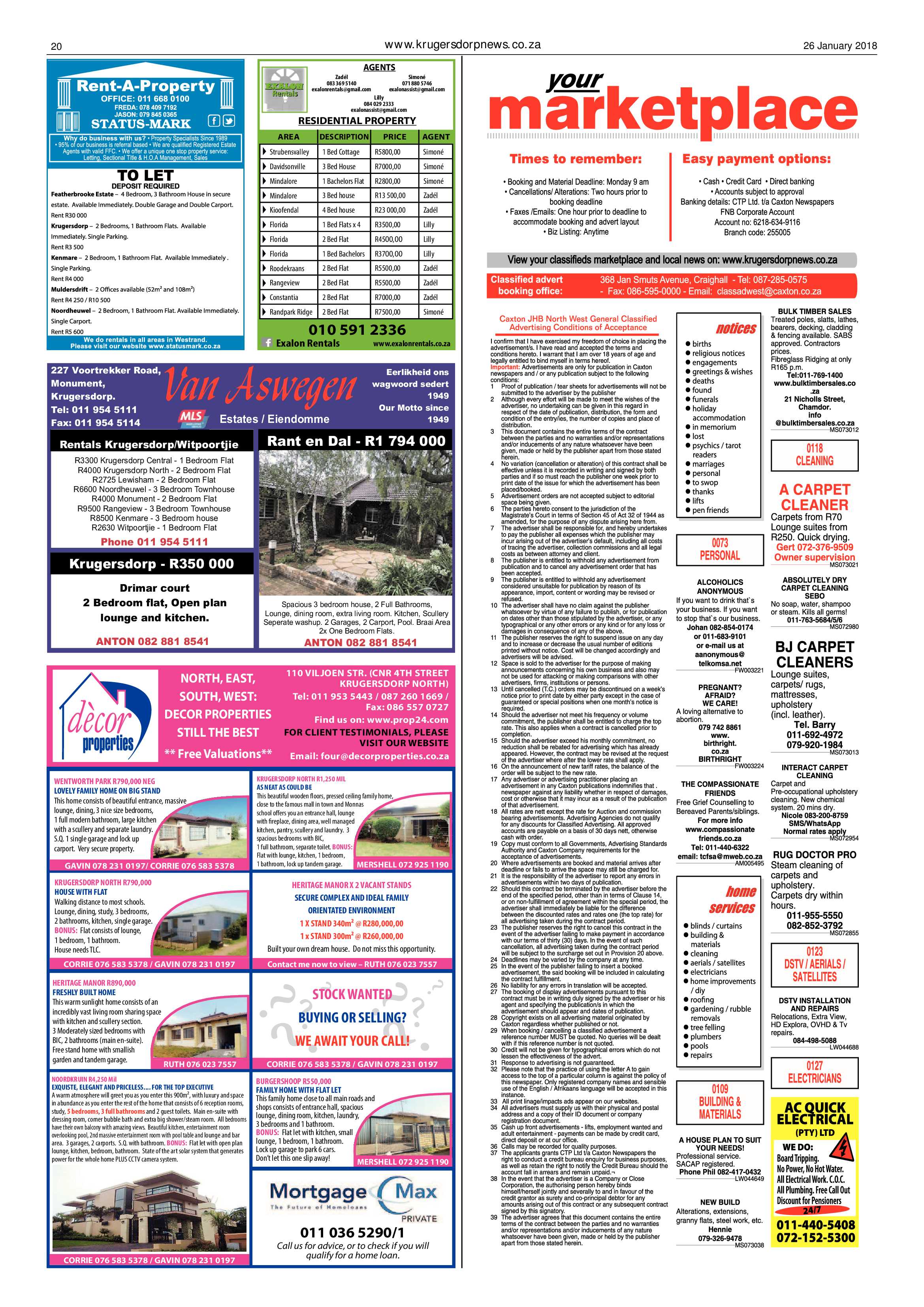 Krugersdorp News 26 January 2018 page 20