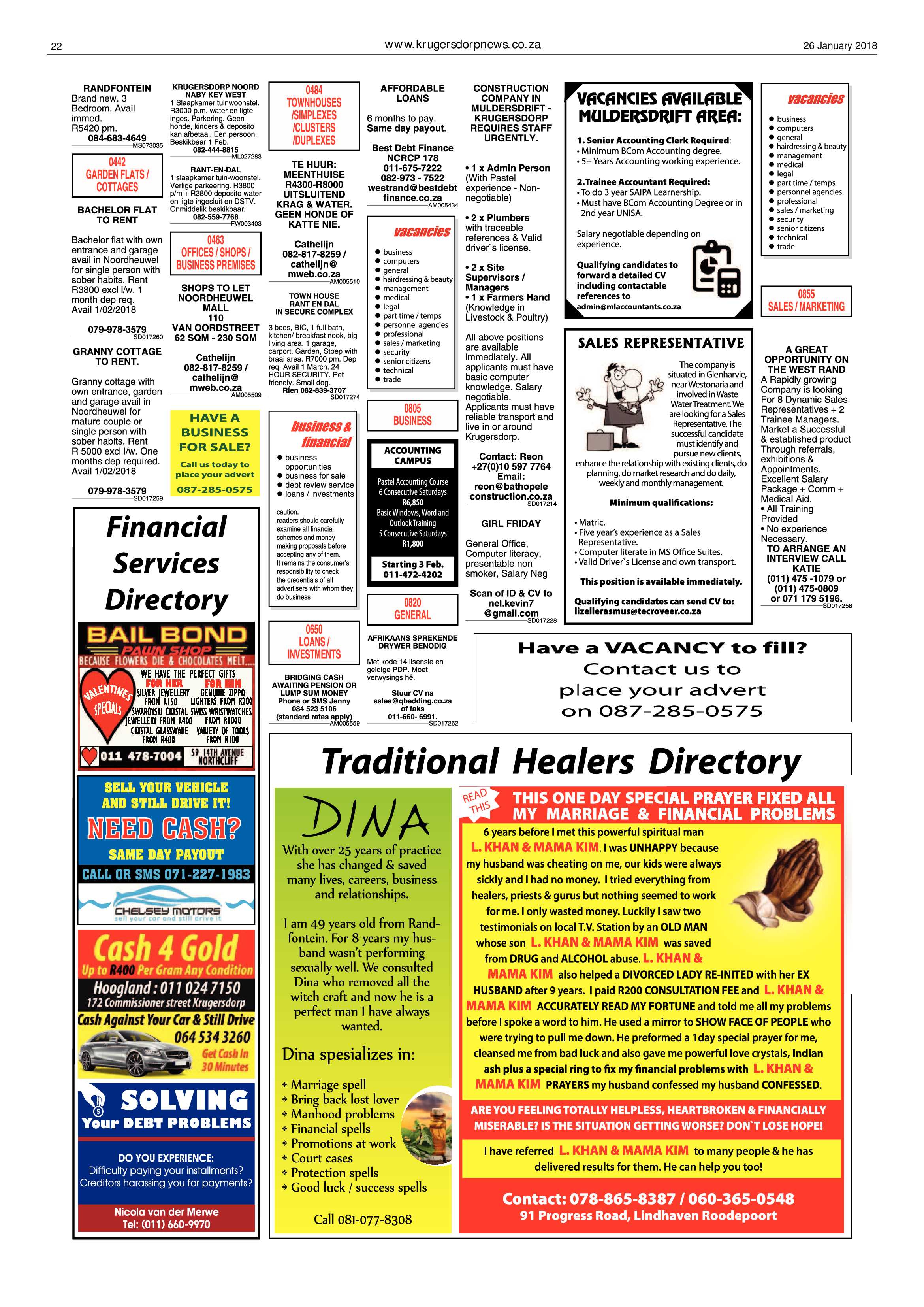 Krugersdorp News 26 January 2018 page 22