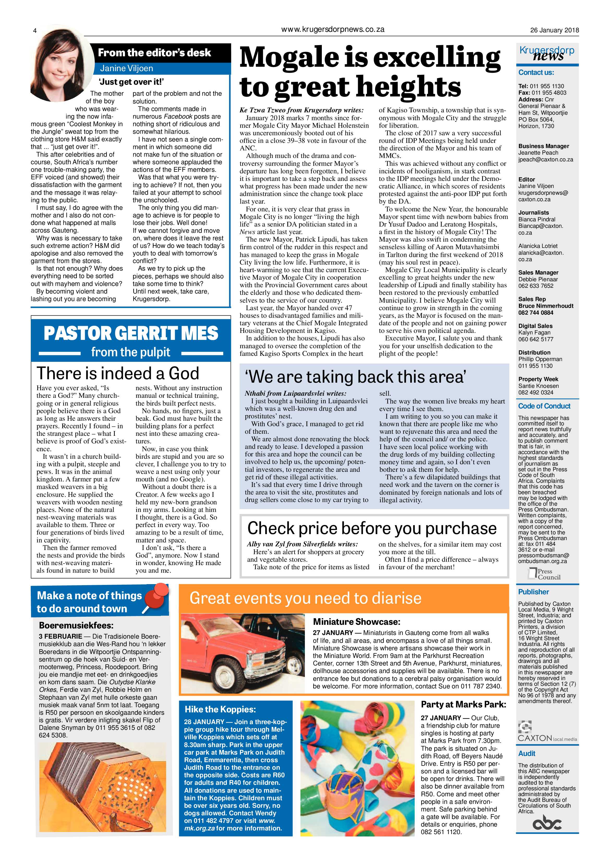 Krugersdorp News 26 January 2018 page 4