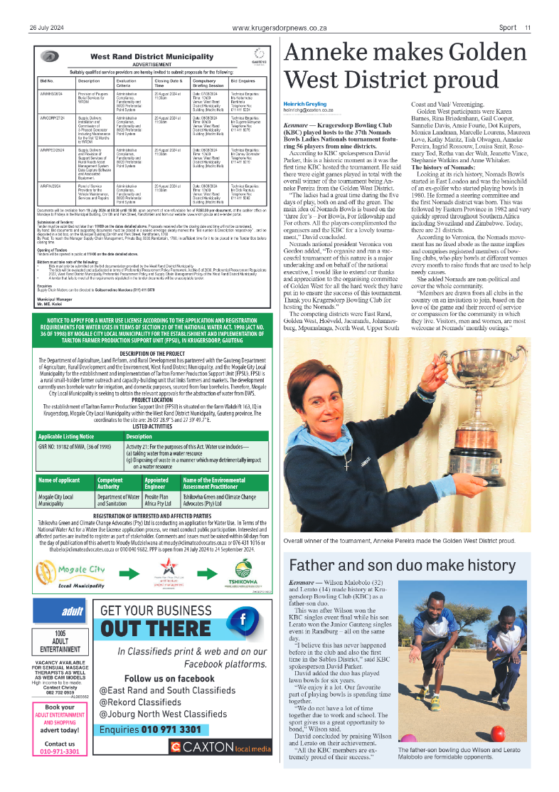 Krugersdorp News 26 July 2024 page 11