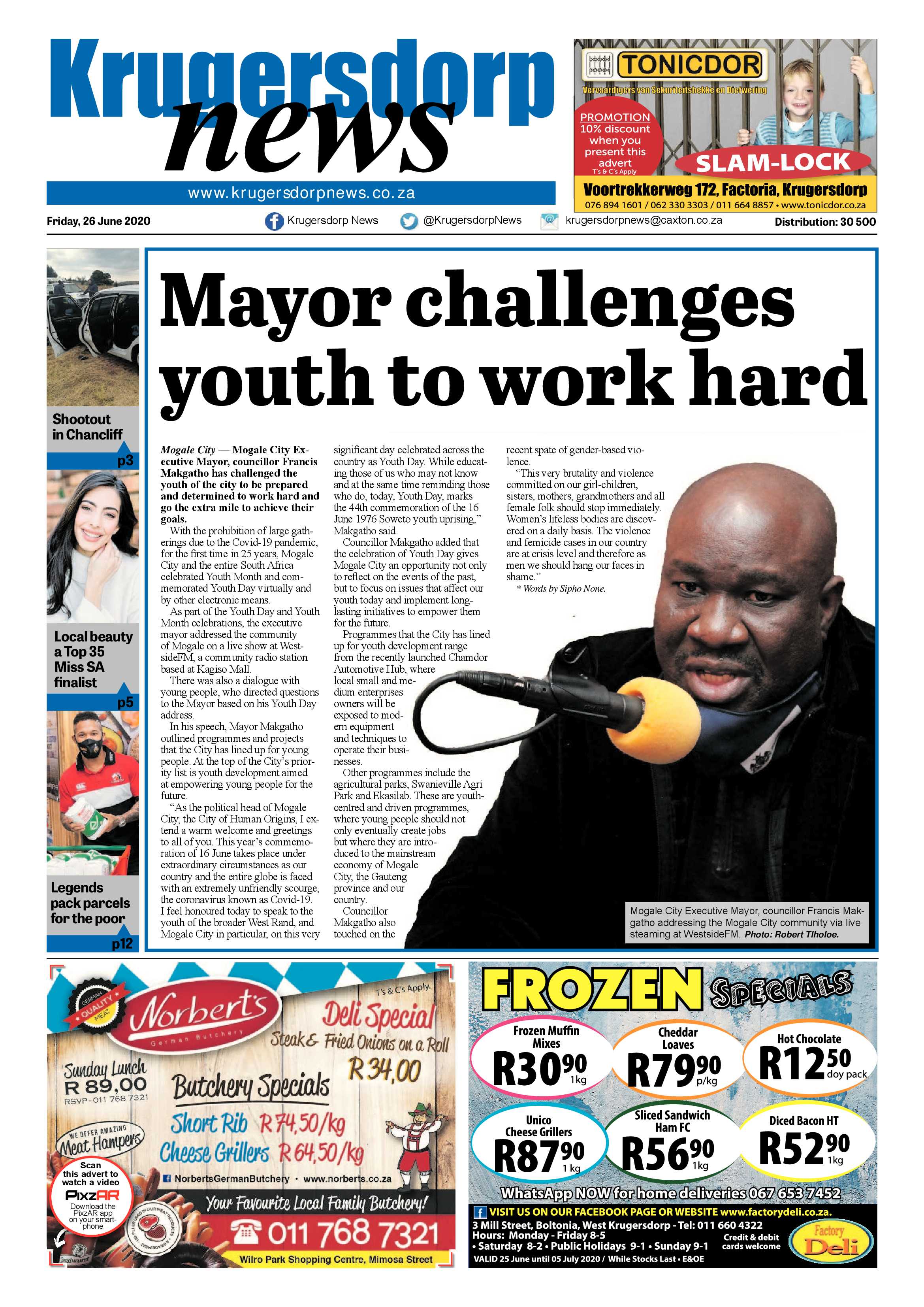 Krugersdorp News 26 June 2020 page 1