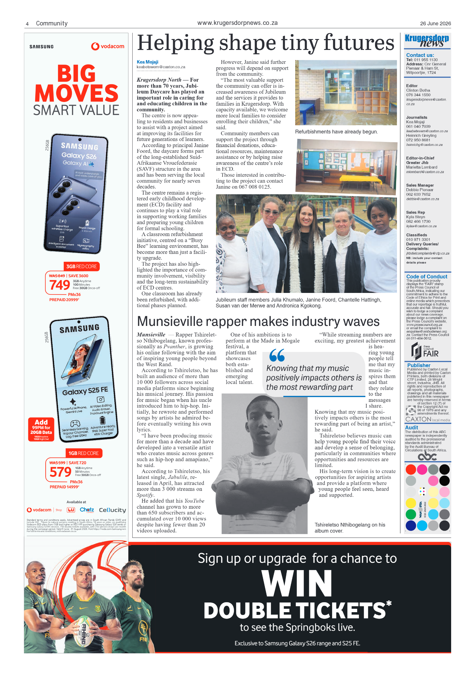 Krugersdorp News 26 June 2026 page 4