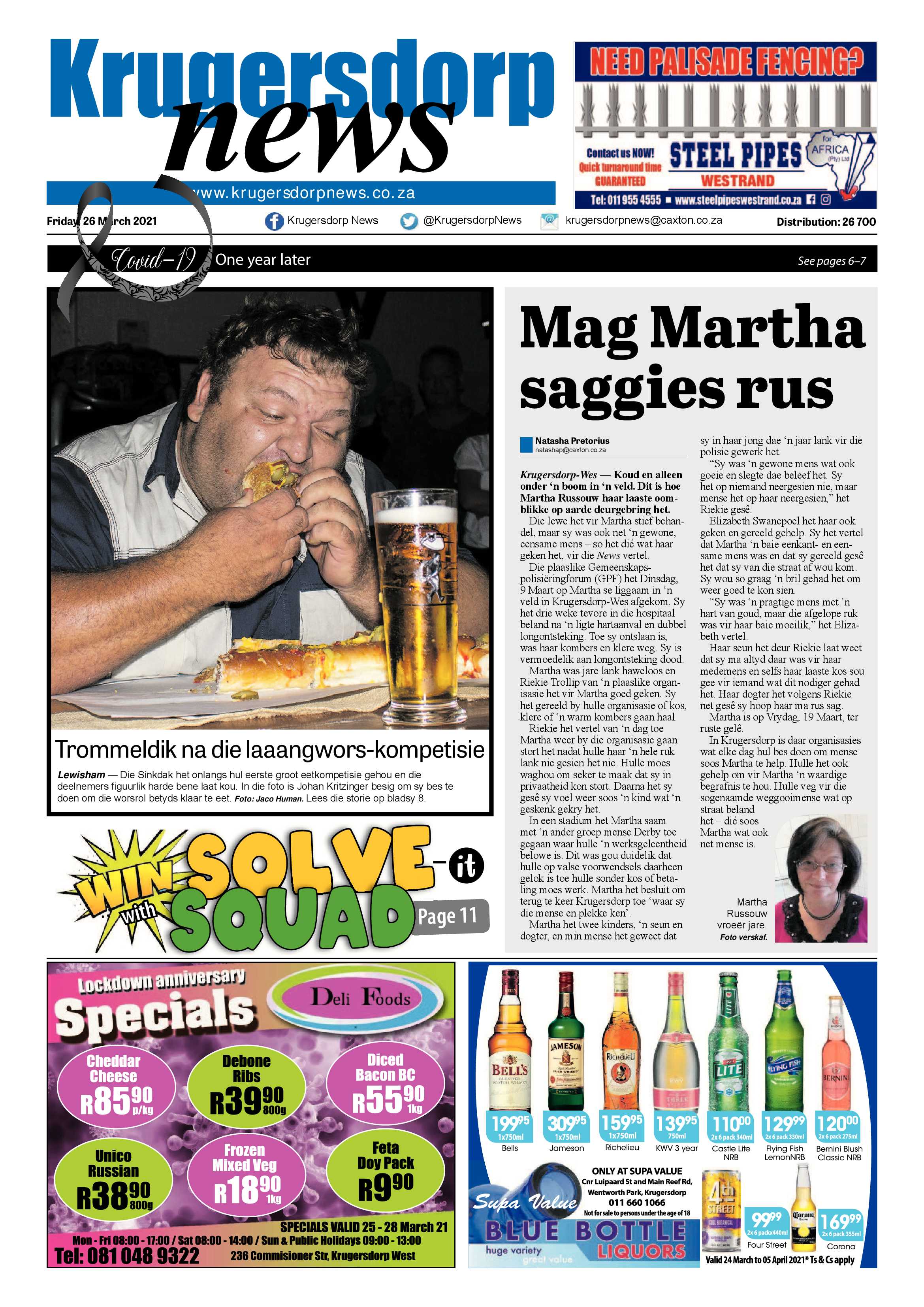 Krugersdorp News 26 March 2021 page 1