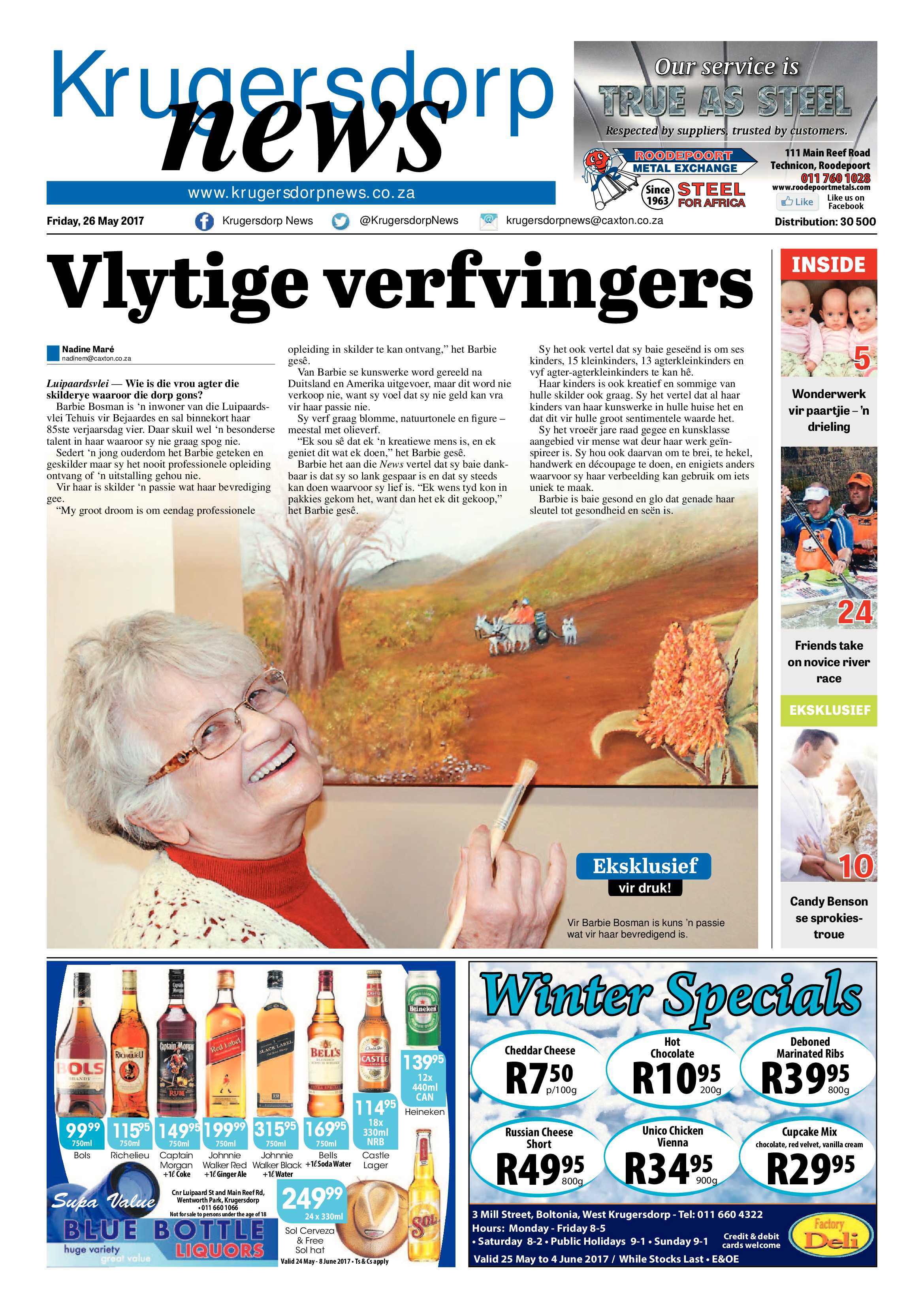 Krugersdorp News 26 May 2017 page 1