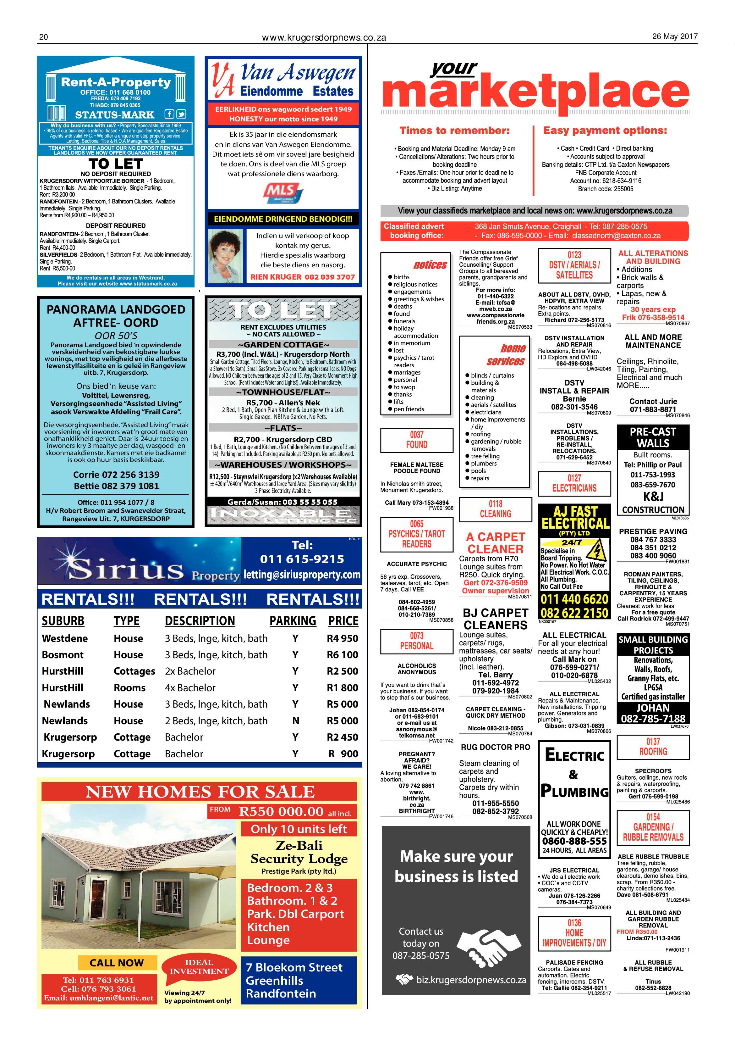 Krugersdorp News 26 May 2017 page 20
