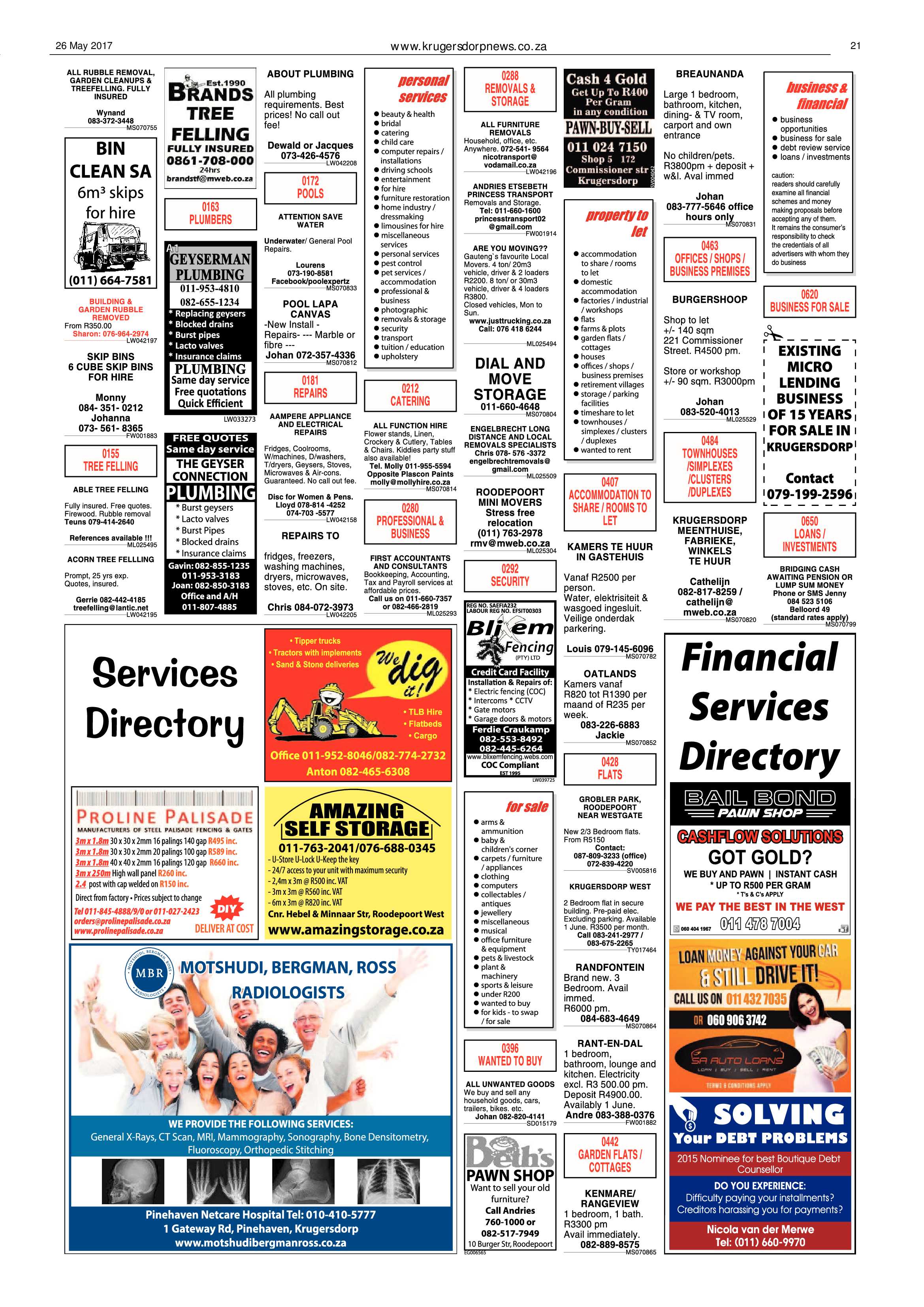 Krugersdorp News 26 May 2017 page 21