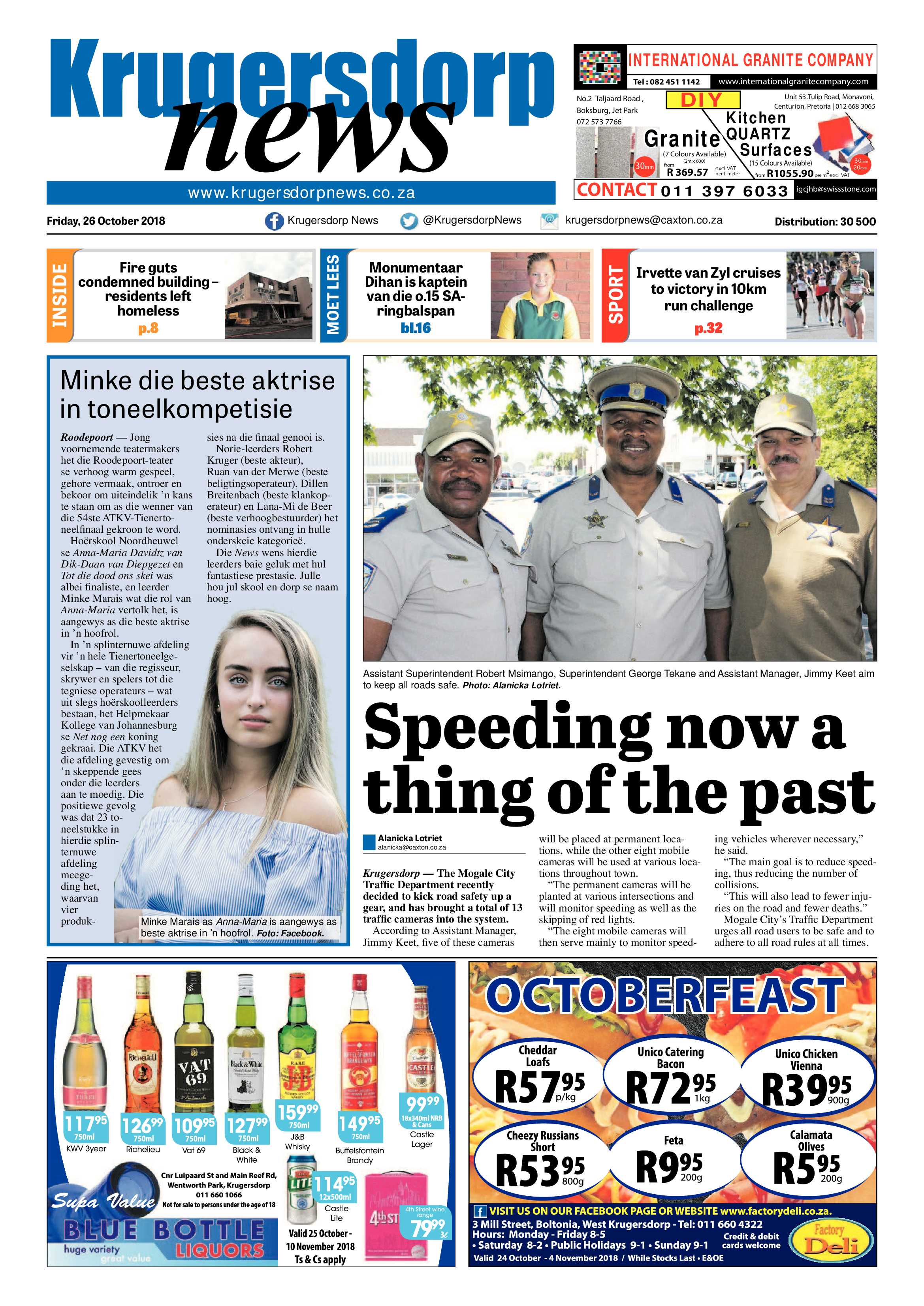 Krugersdorp News 28 October 2018 page 1