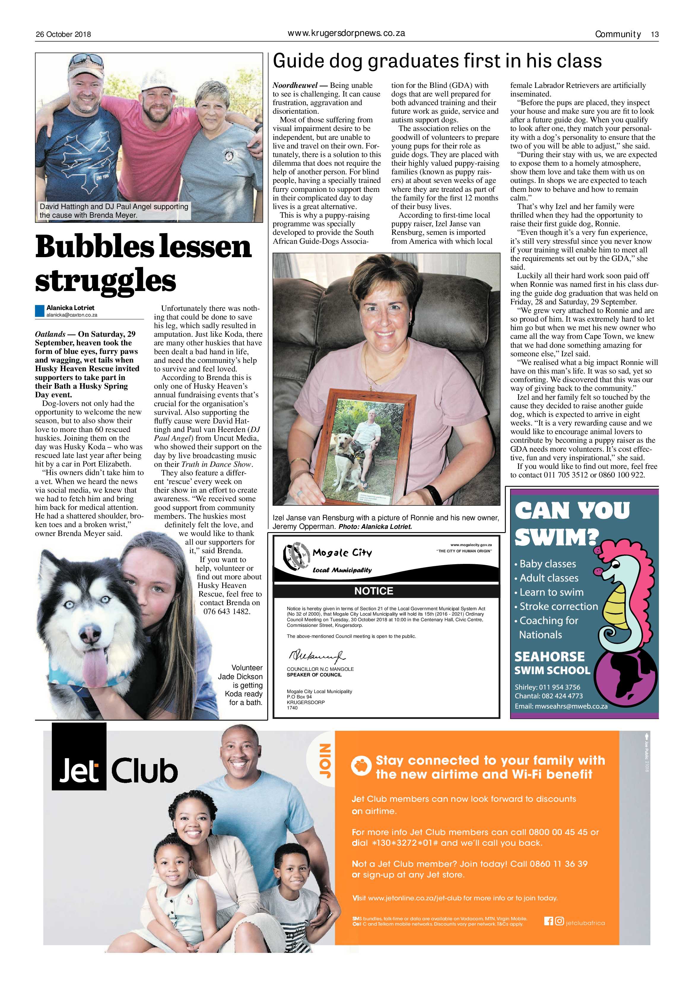Krugersdorp News 28 October 2018 page 13