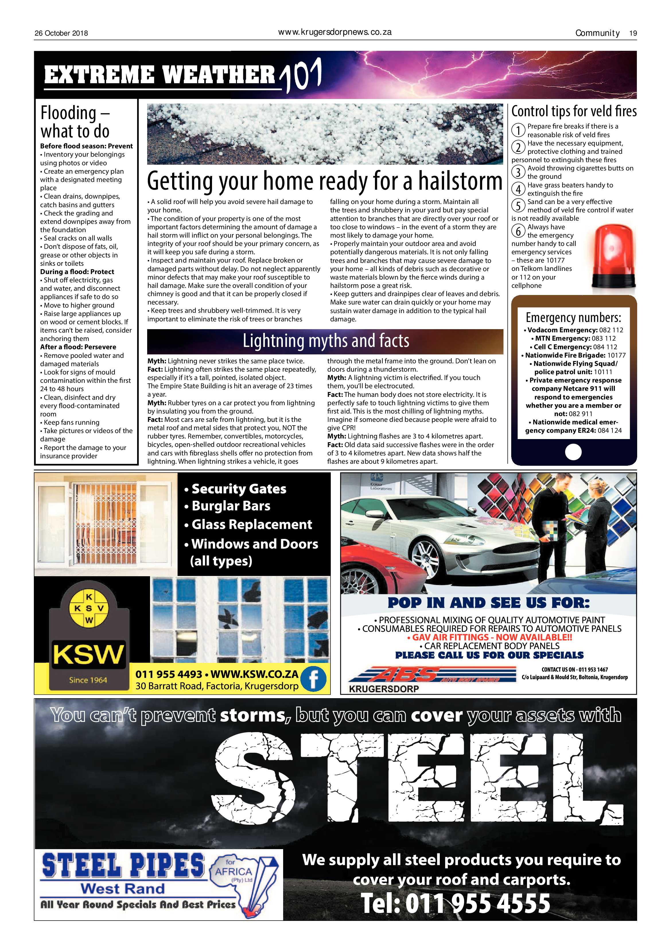 Krugersdorp News 28 October 2018 page 19