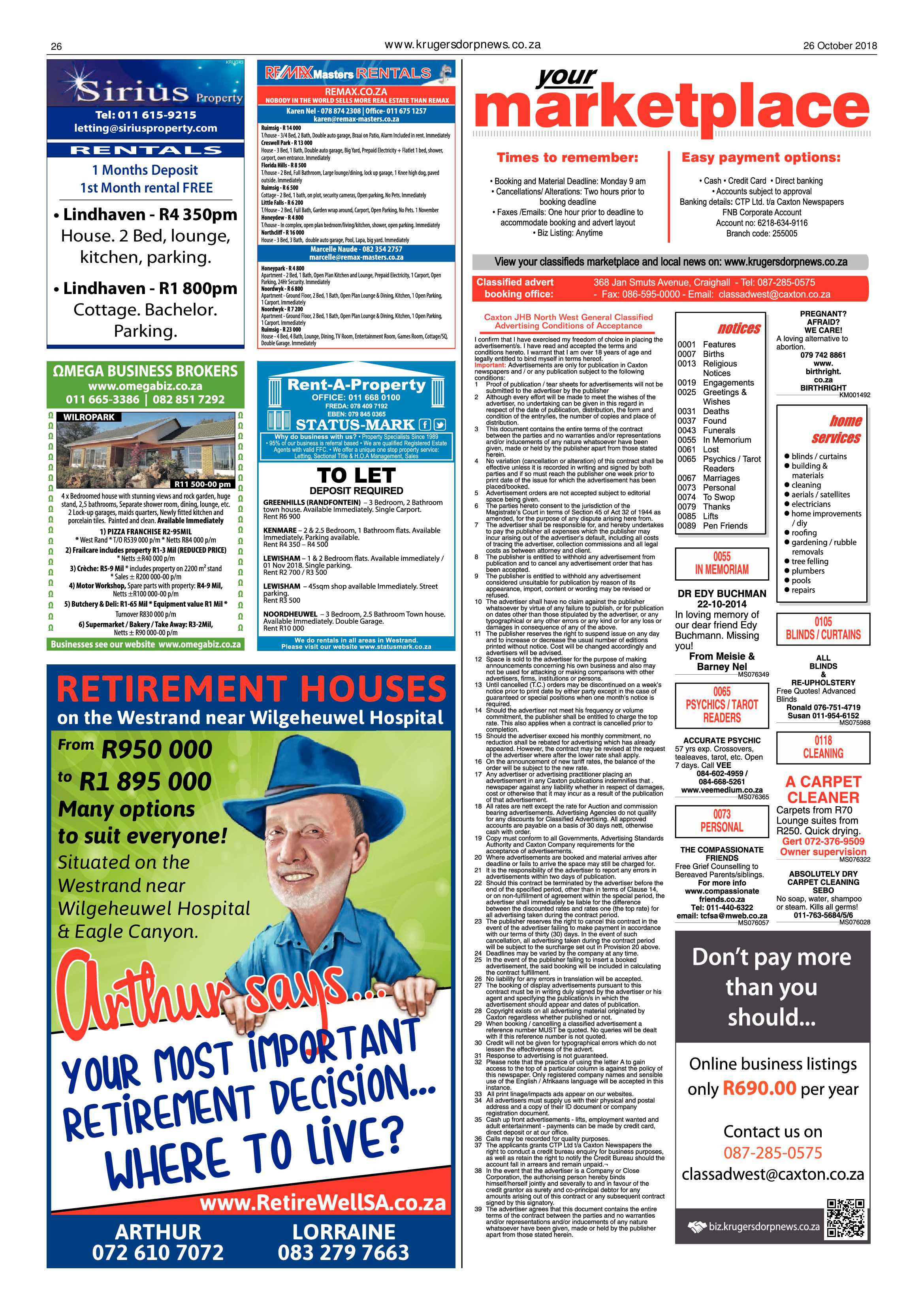 Krugersdorp News 28 October 2018 page 26