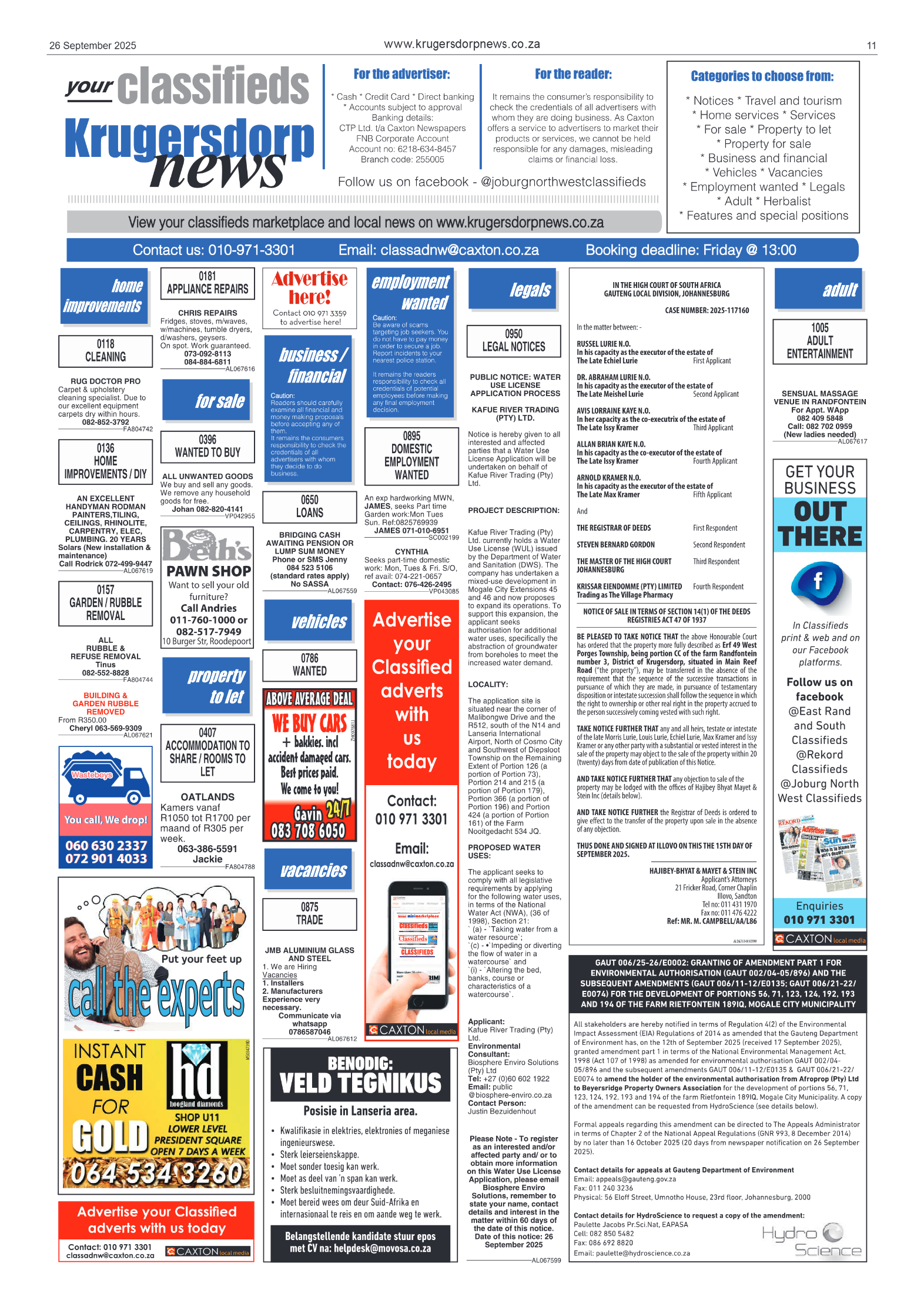 Krugersdorp News 26 September 2025 page 11