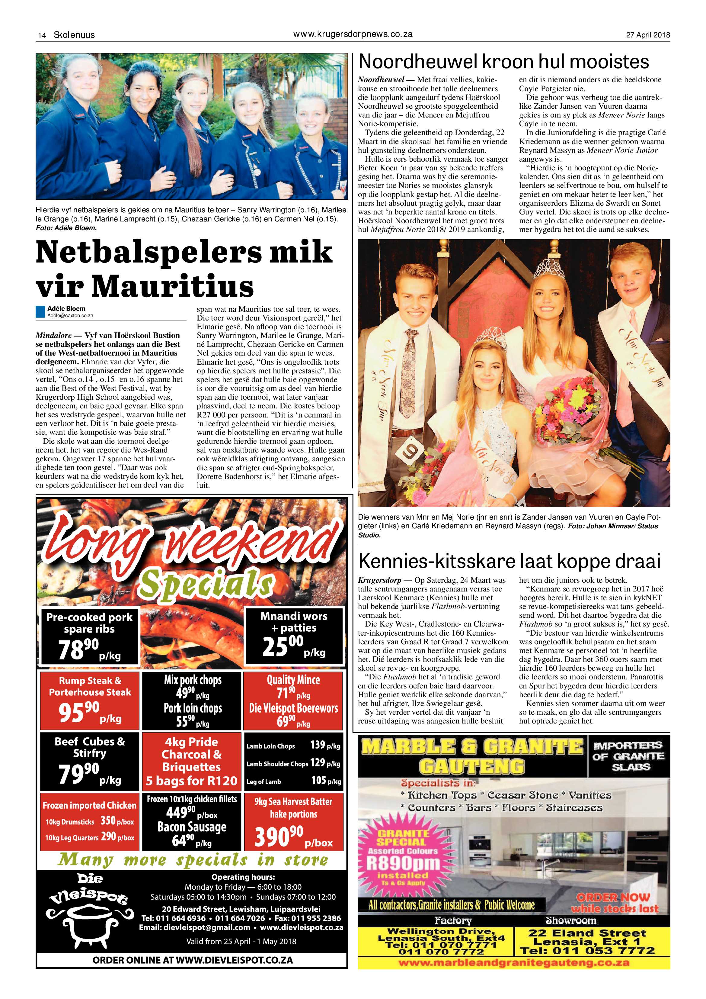 Krugersdorp News 27 April 2018 page 14