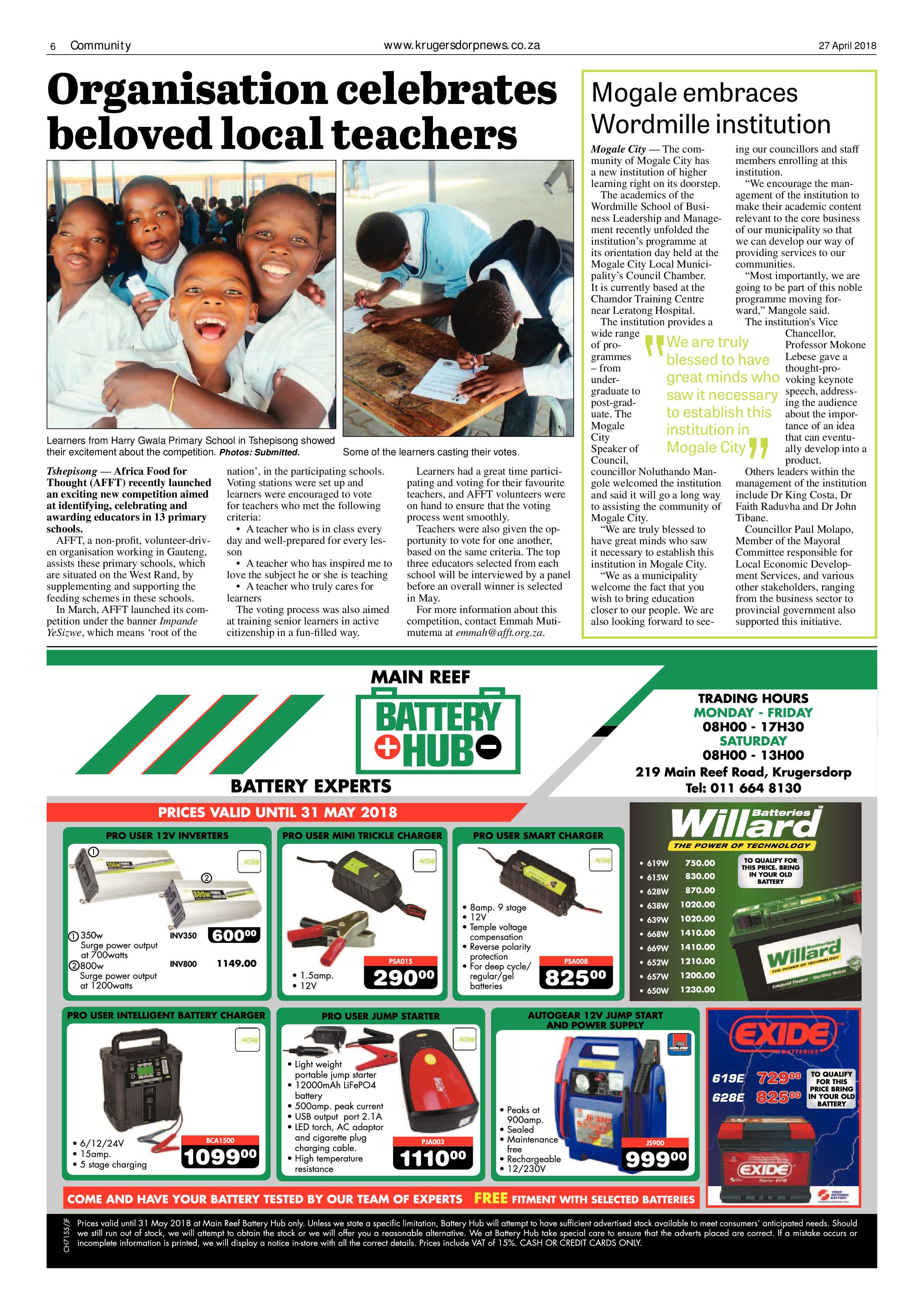 Krugersdorp News 27 April 2018 page 6