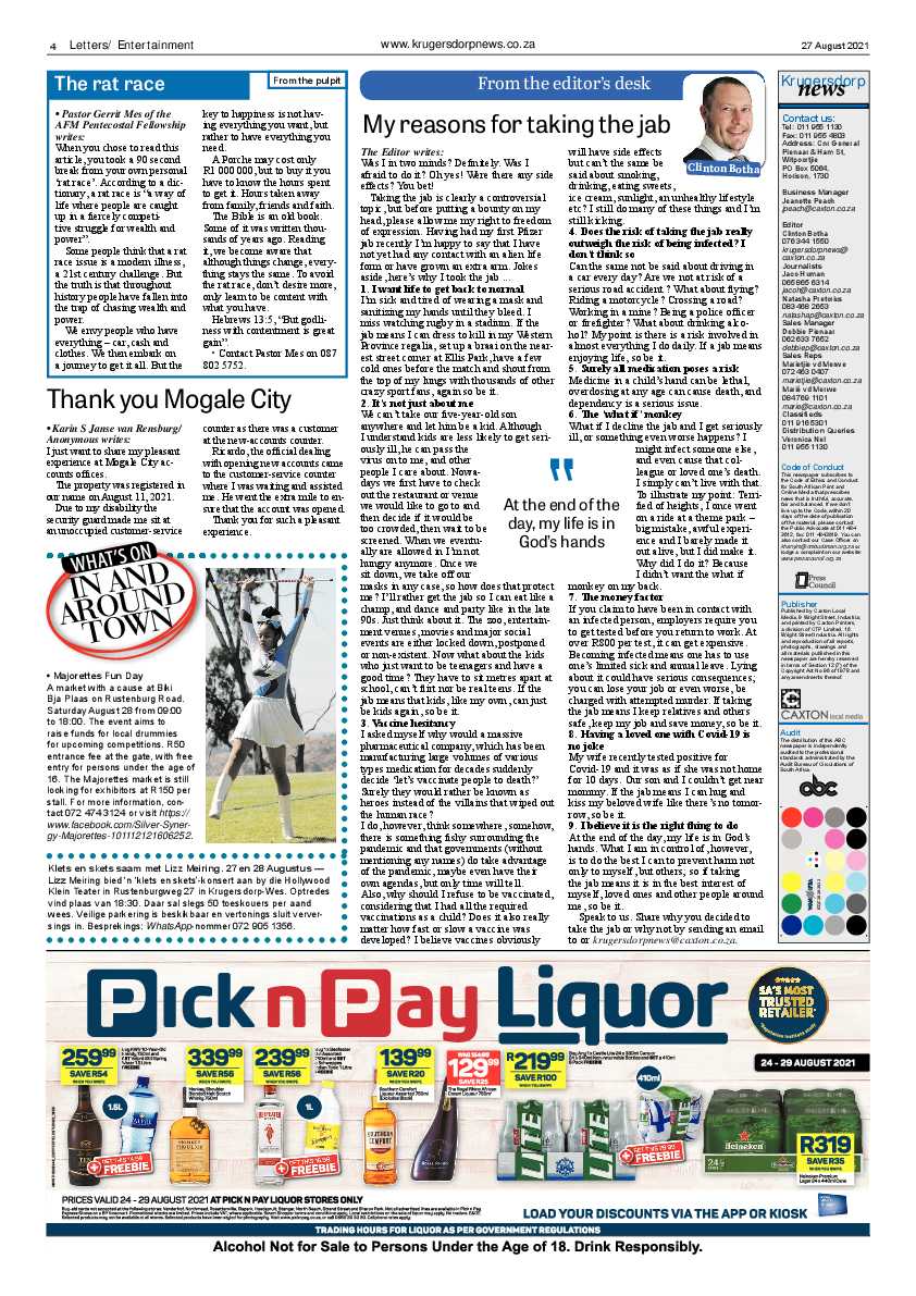 Krugersdorp News 27 August 2021 page 6