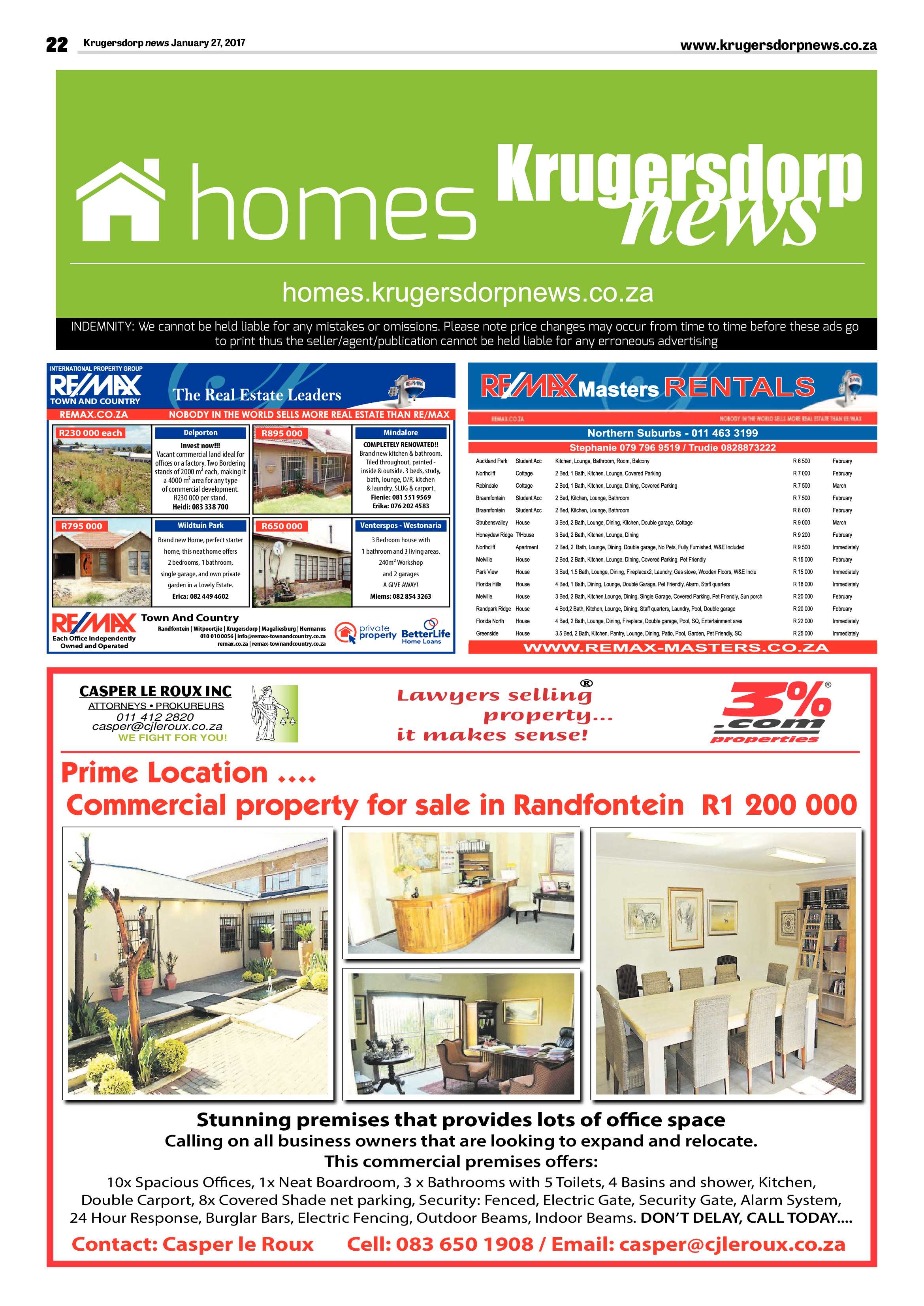 Krugersdorp News 27 January 2017 page 22