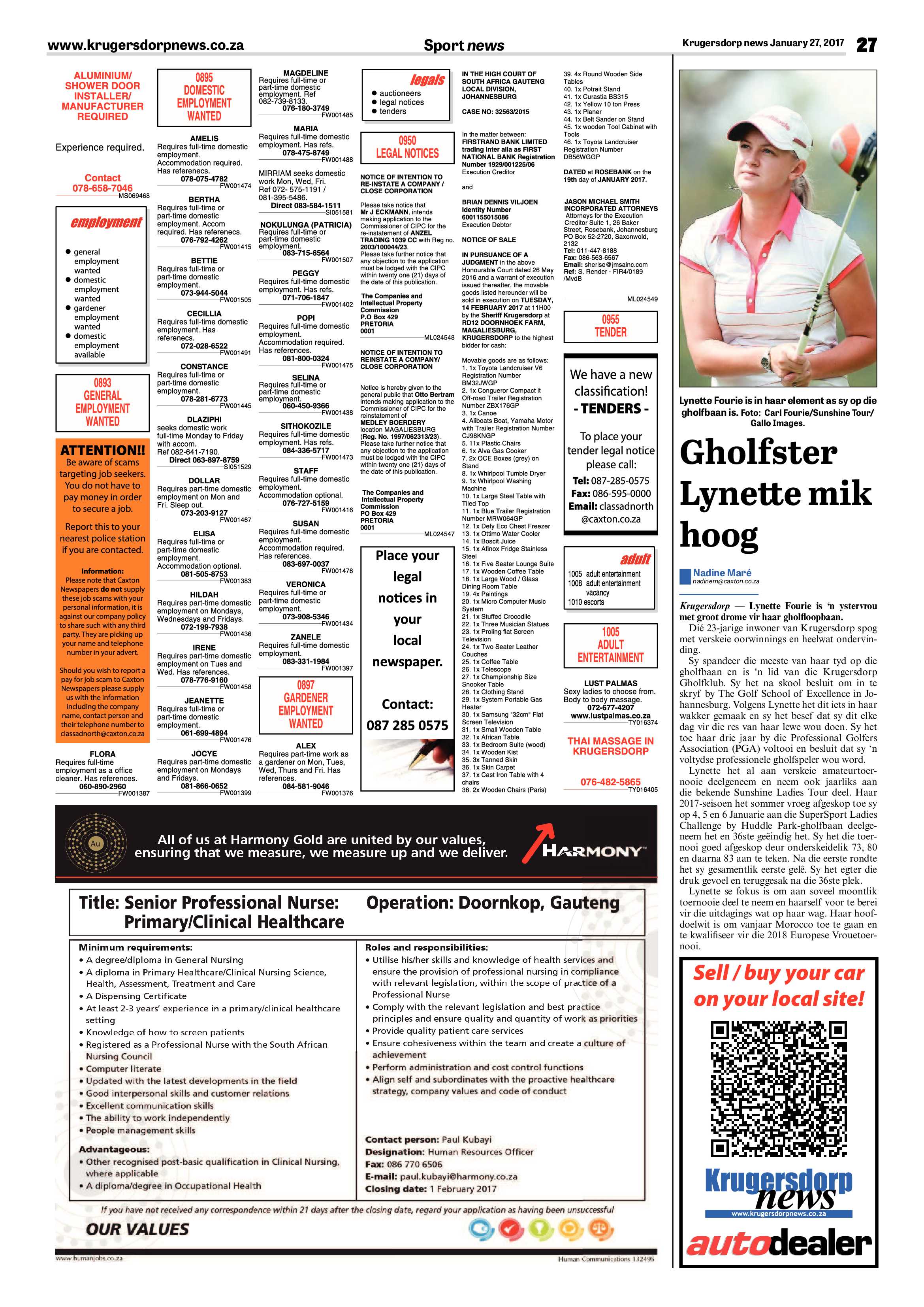 Krugersdorp News 27 January 2017 page 27