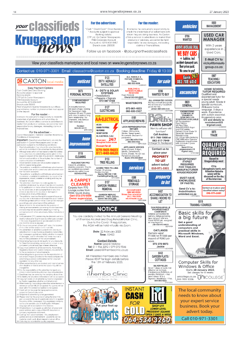 Krugersdorp News 27 January 2023 page 14