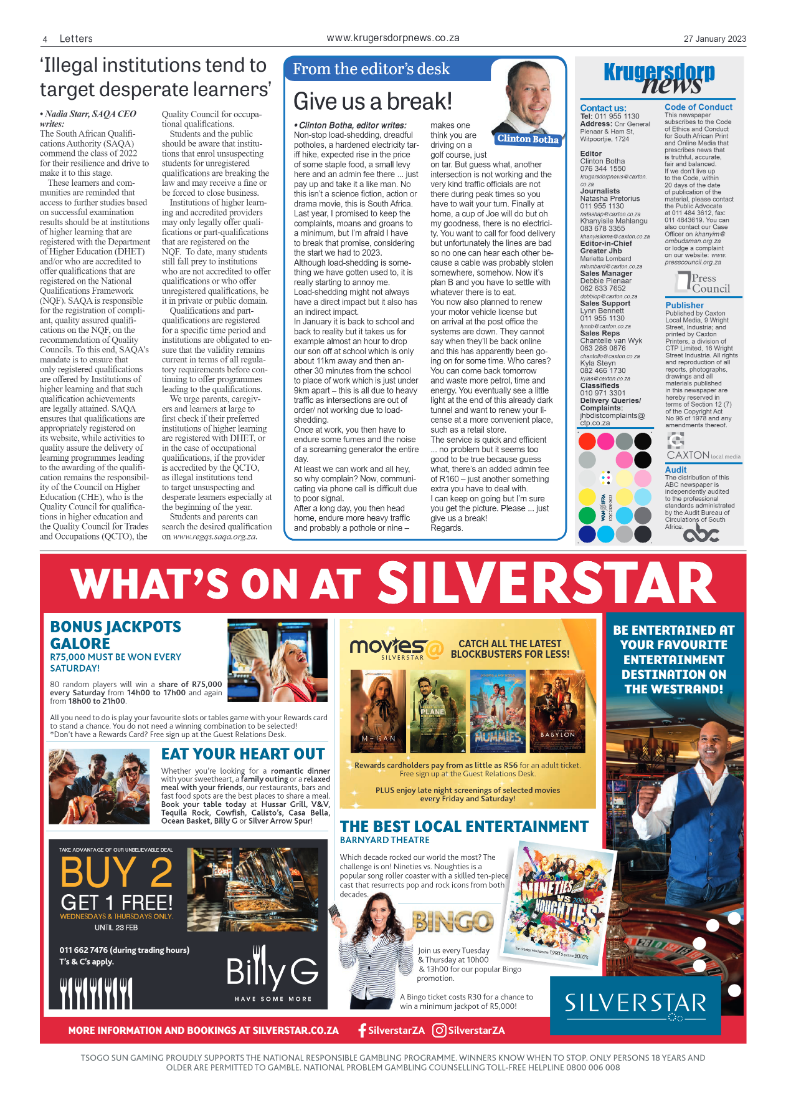 Krugersdorp News 27 January 2023 page 4