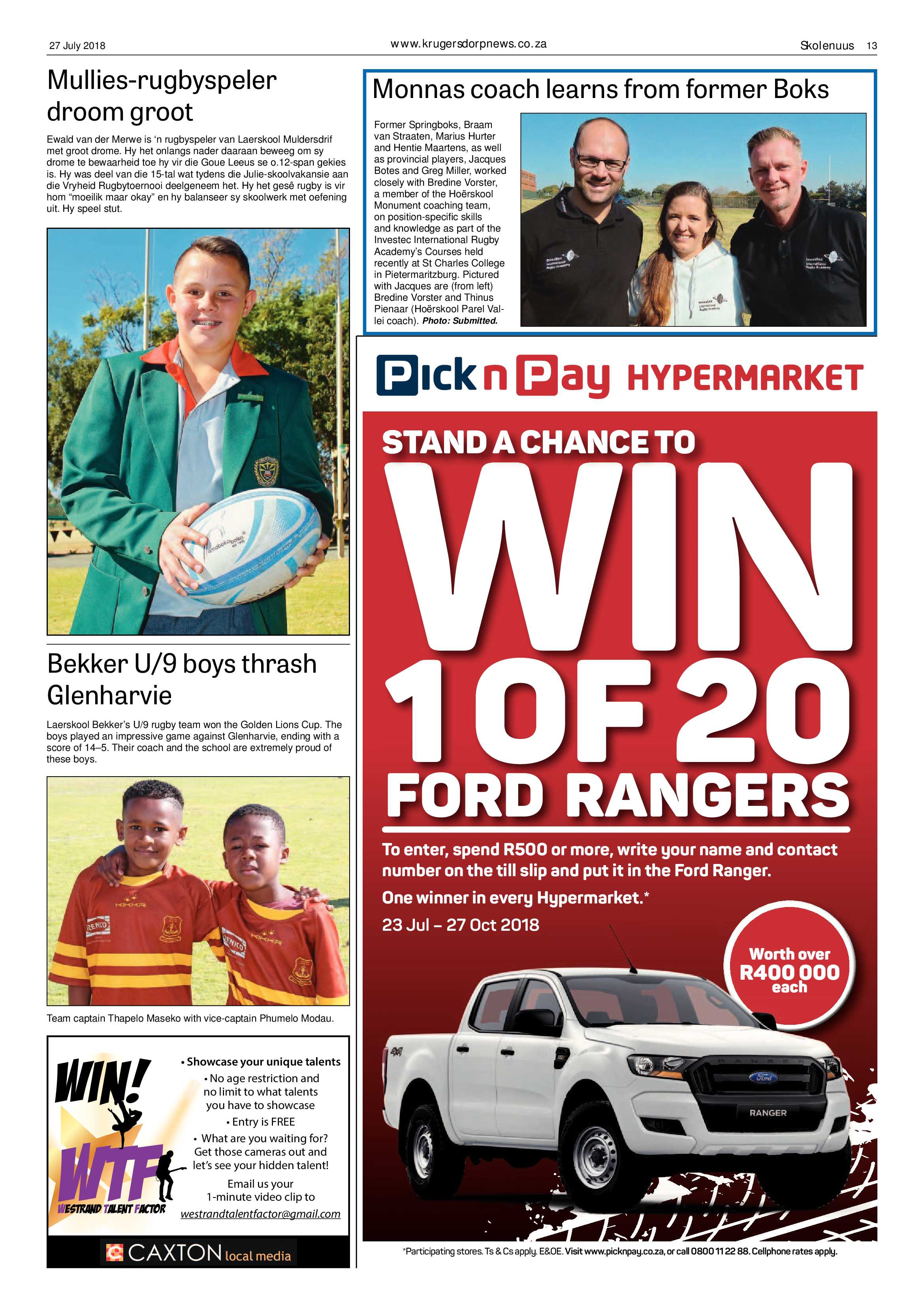 Krugersdorp News 27 July 2018 page 13