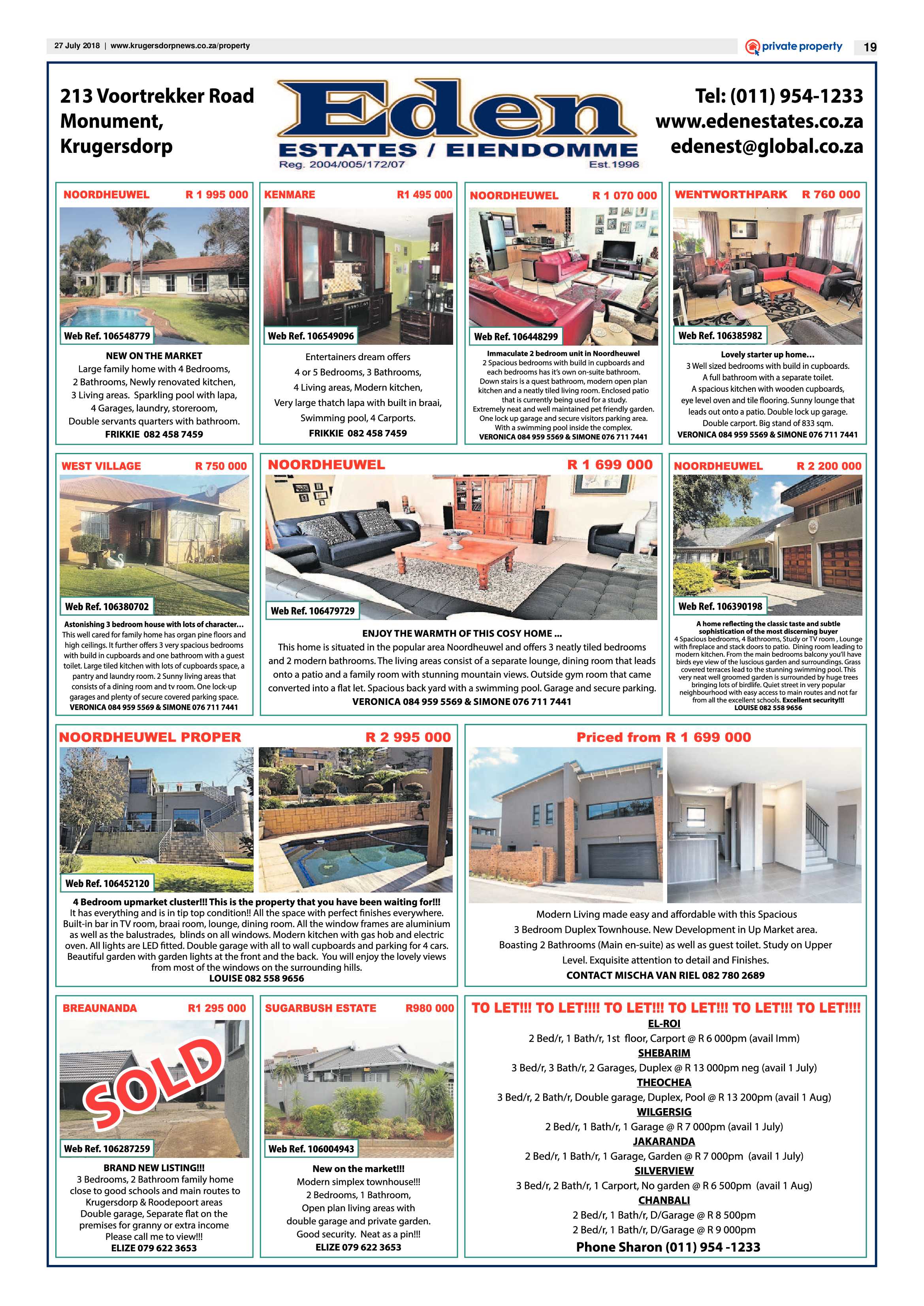 Krugersdorp News 27 July 2018 page 19