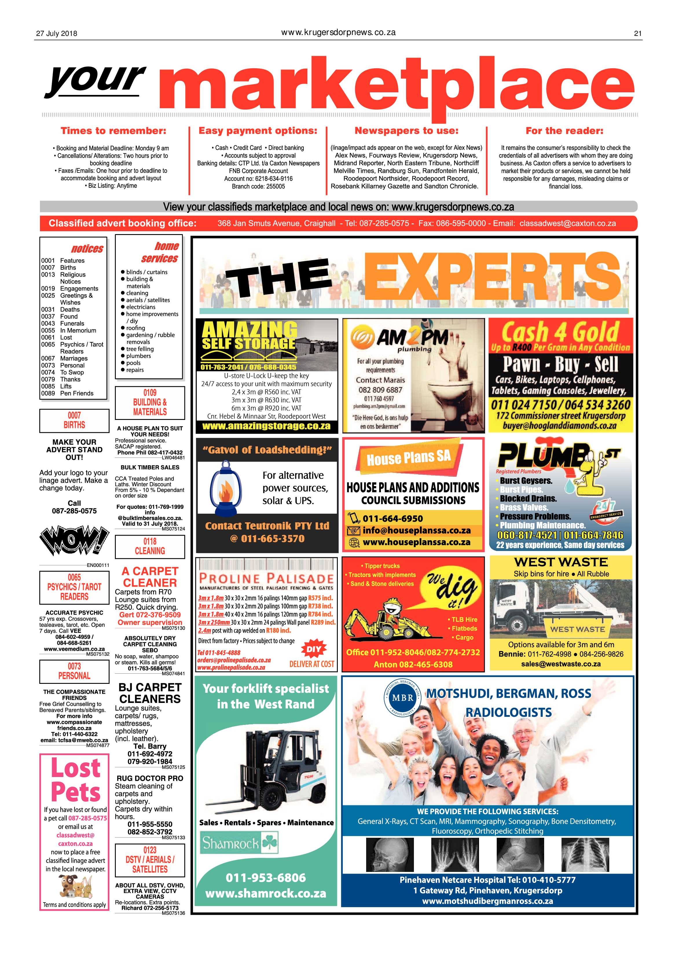 Krugersdorp News 27 July 2018 page 21