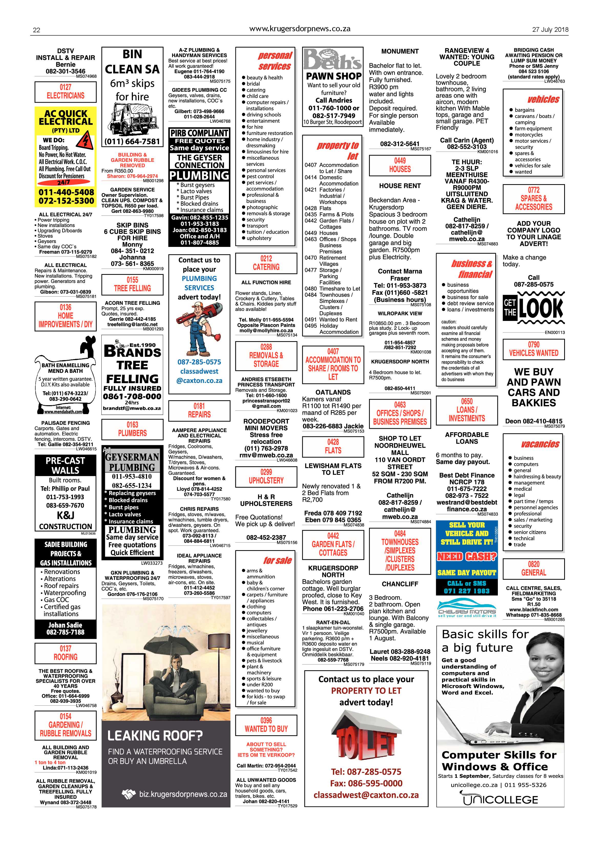 Krugersdorp News 27 July 2018 page 22