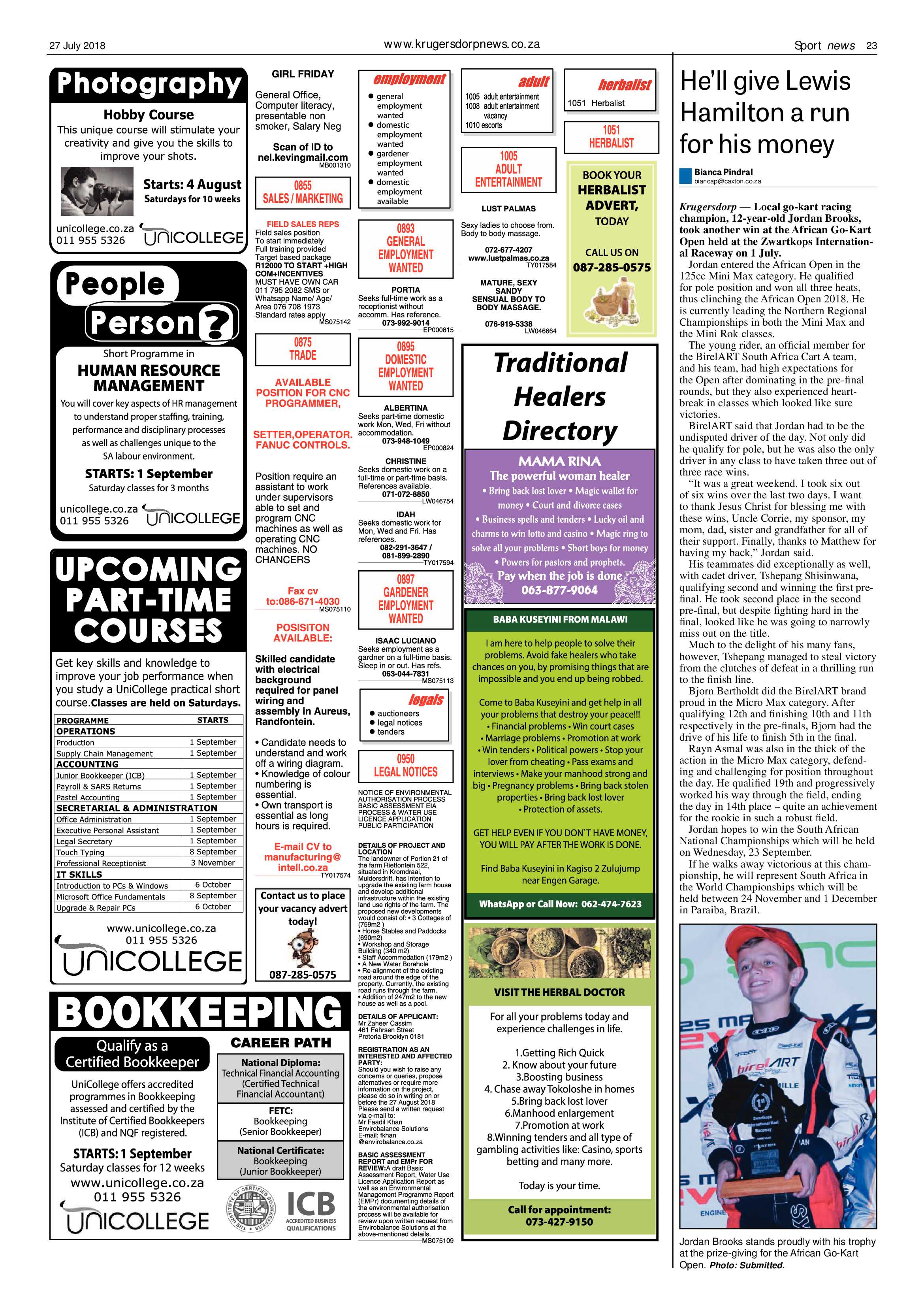 Krugersdorp News 27 July 2018 page 23