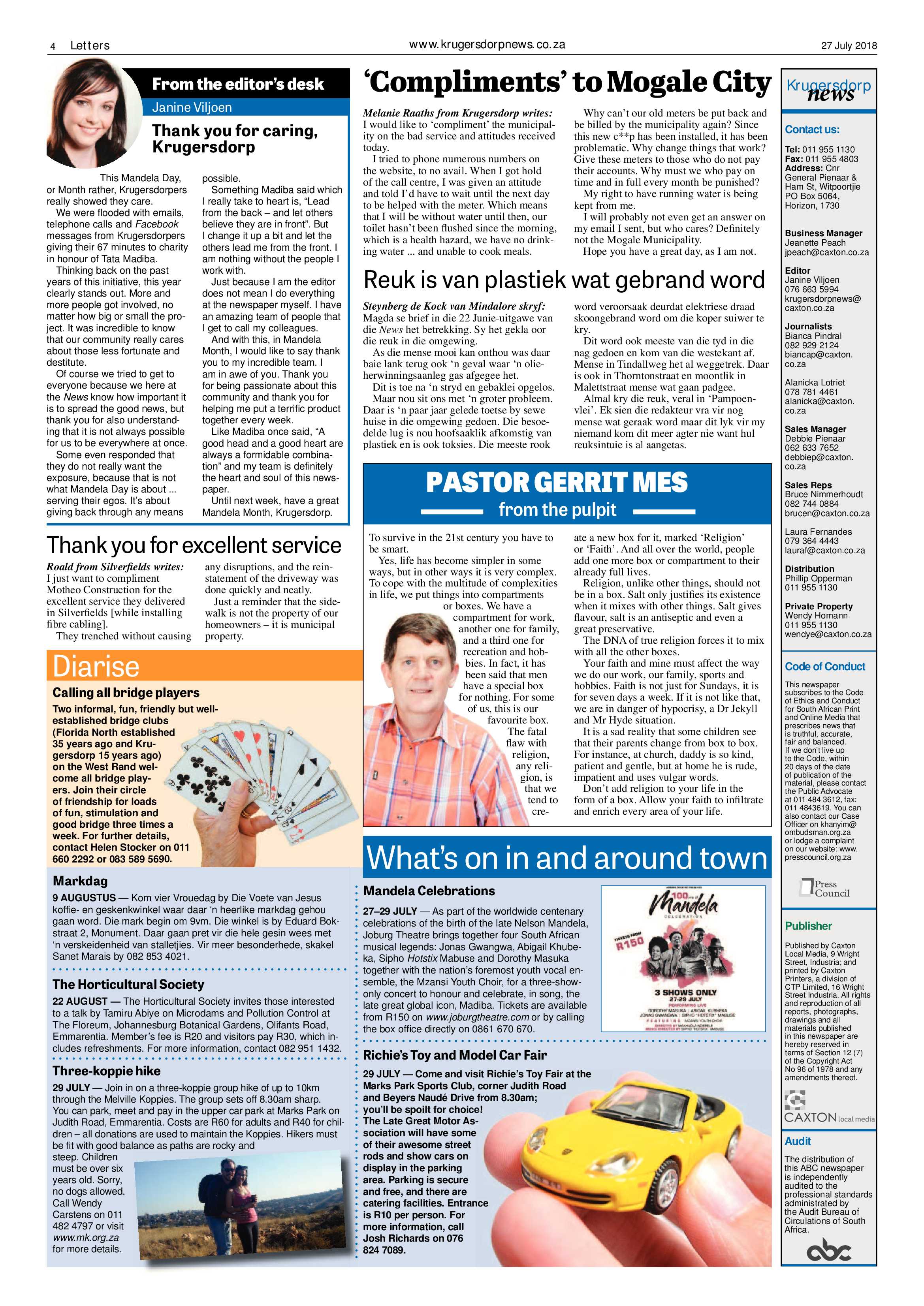 Krugersdorp News 27 July 2018 page 4