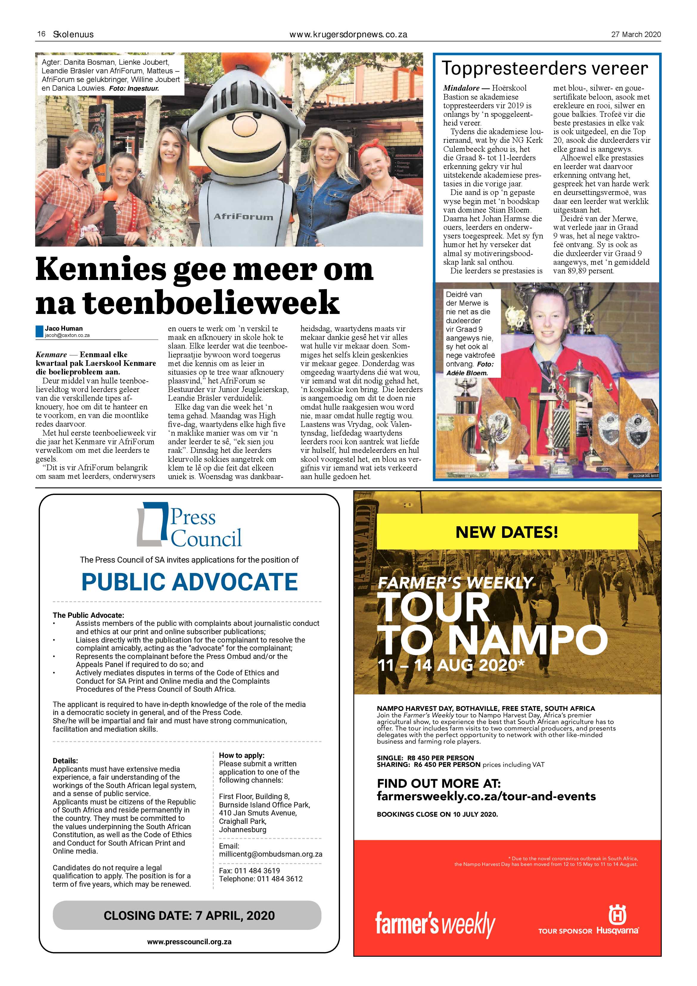 Krugersdorp News 27 March 2020 page 16