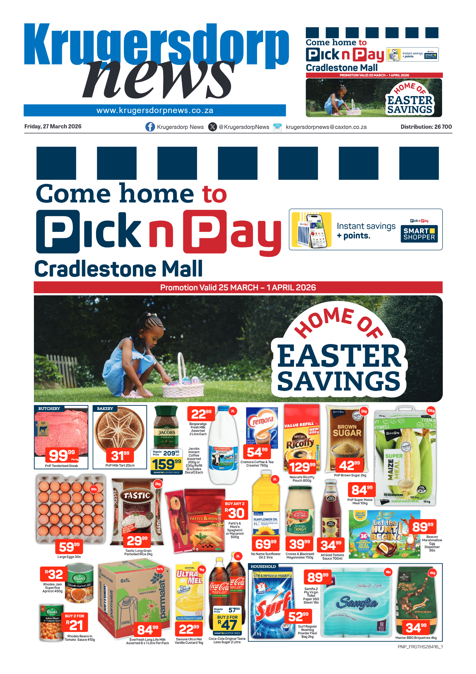 Krugersdorp News 27 March 2026 page 1