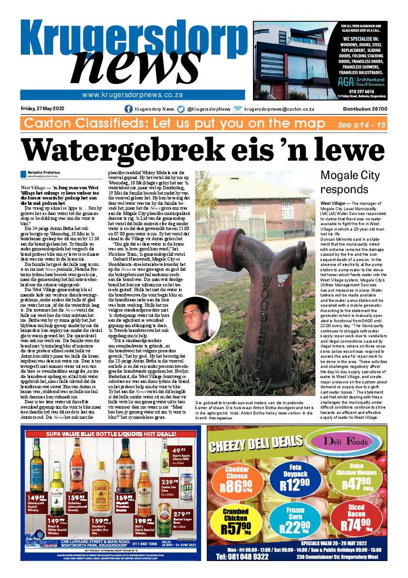 Krugersdorp News 27 May 2022 page 1